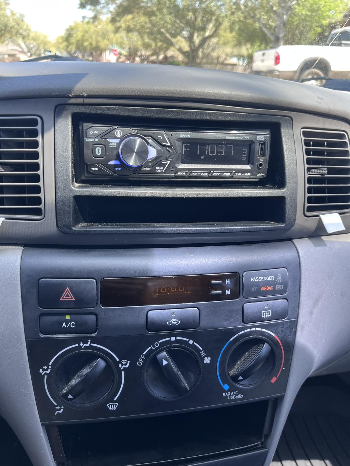 JENSEN MPR210 7 Character LCD Single DIN Car Stereo Radio | Push to Talk Assistant | Bluetooth Hands Free Calling & Music Streaming | AM/FM Radio | USB Playback & Charging | Not a CD customer photo 1