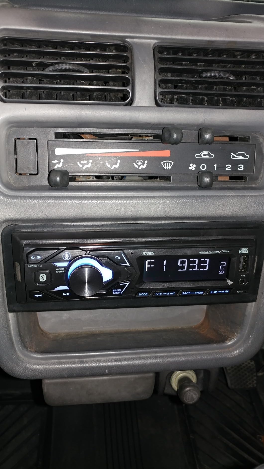 JENSEN MPR210 7 Character LCD Single DIN Car Stereo Radio | Push to Talk Assistant | Bluetooth Hands Free Calling & Music Streaming | AM/FM Radio | USB Playback & Charging | Not a CD customer photo 2