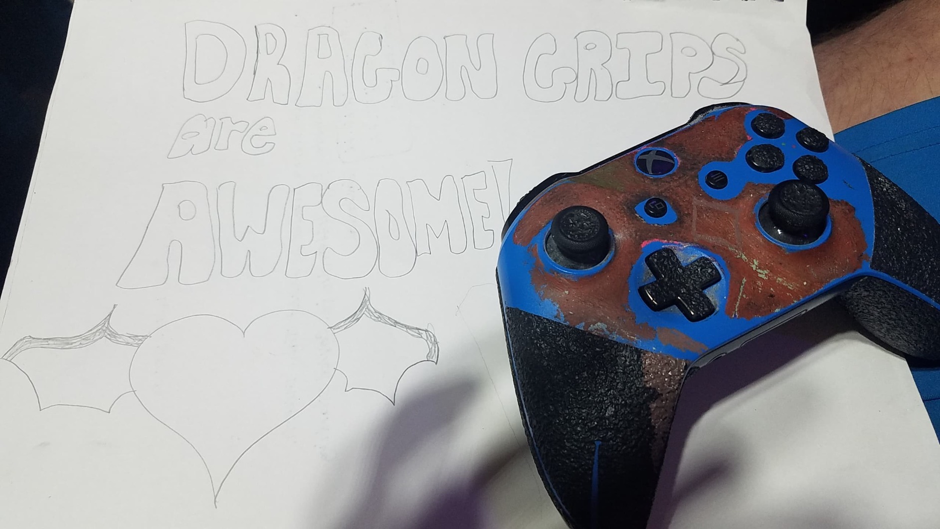Dragon Grips Xbox Controller Grips - Ultra Thin 0.5mm Anti-Slip Textured Rubber Grip Accessory for Xbox One & Elite Controllers - Full Coverage for Triggers, D-Pad, Top Buttons, Made in USA, Pack of 1 customer photo 2