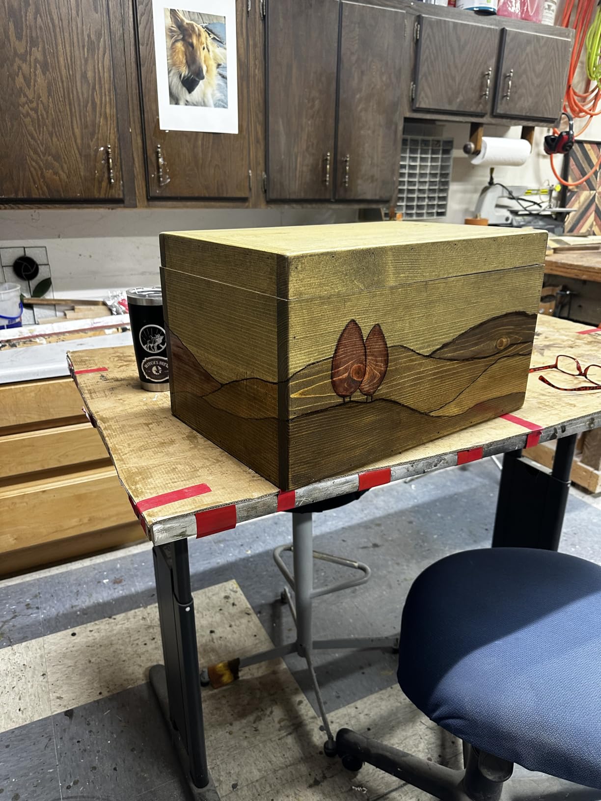 YIHUA 939-II Wood Burning Kit Station Pyrography Pen 250~750℃/482~1382℉ Temperature Adjustable with 20 Wire Nibs, 1 Stable Pen Holder, 2 Stencils, 2 Scrap Wood, 1 S/S Tweezers, and 1 Pliers (Blue) customer photo 2