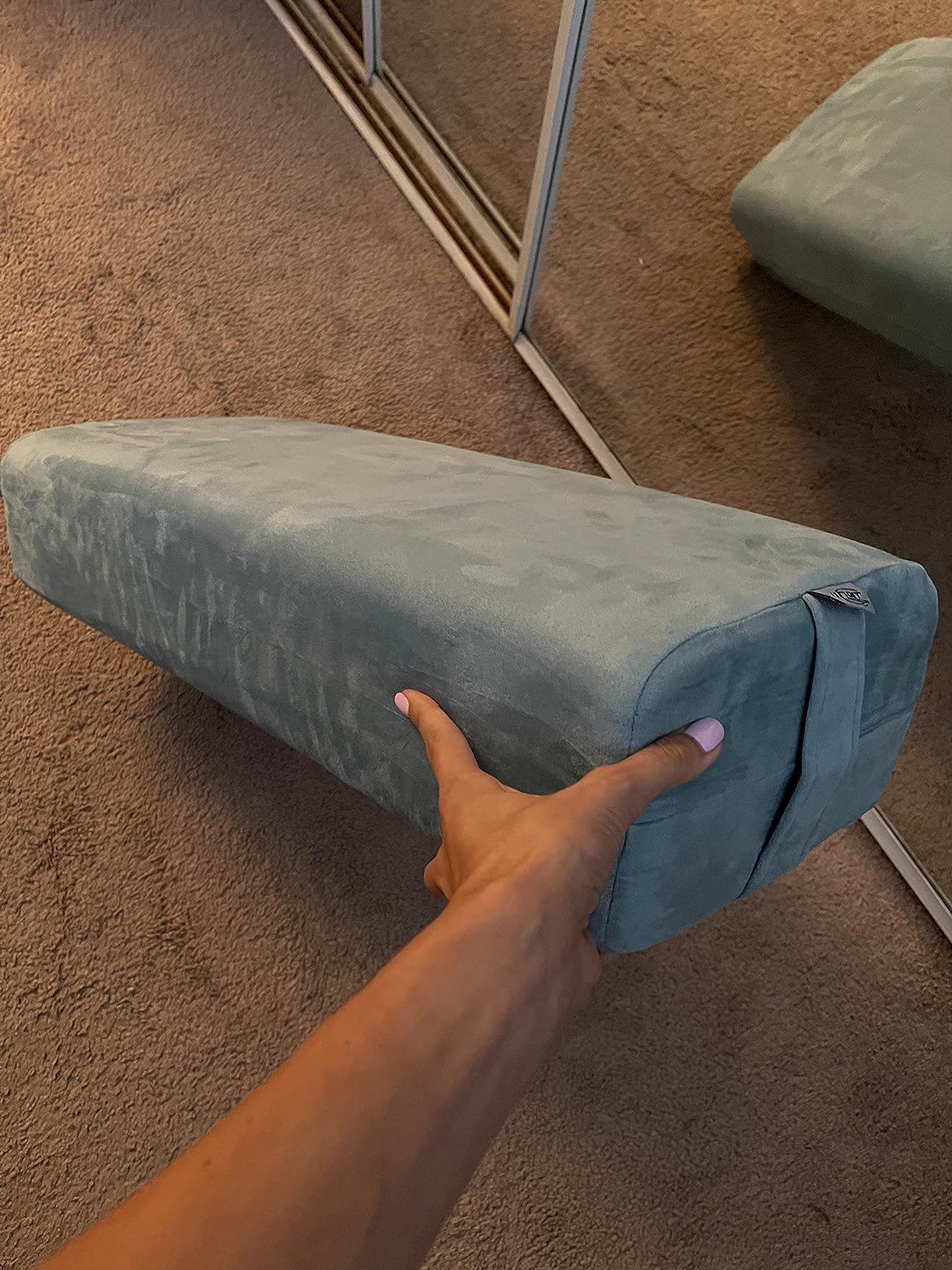 NGT new guide steps Yoga Bolster Pillow for Meditation and Support - Rectangular Yoga Cushion Foam Wedges Washable Suede Pillowcase customer photo 1