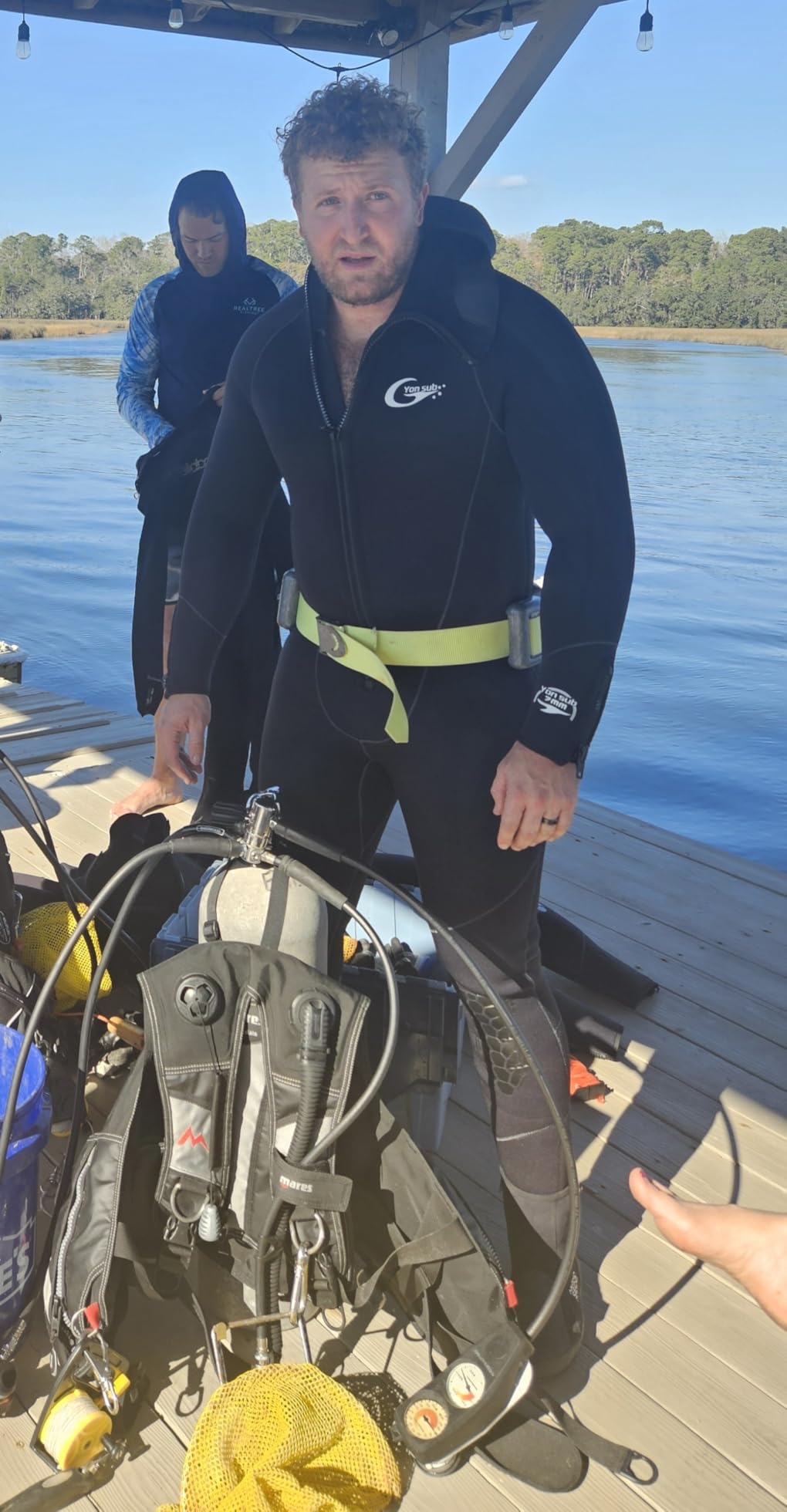 Wetsuits Men's Ultra Stretch 7Mm Neoprene Wetsuit, Winter Warm Front Zip Full Body Diving Suit customer photo 2
