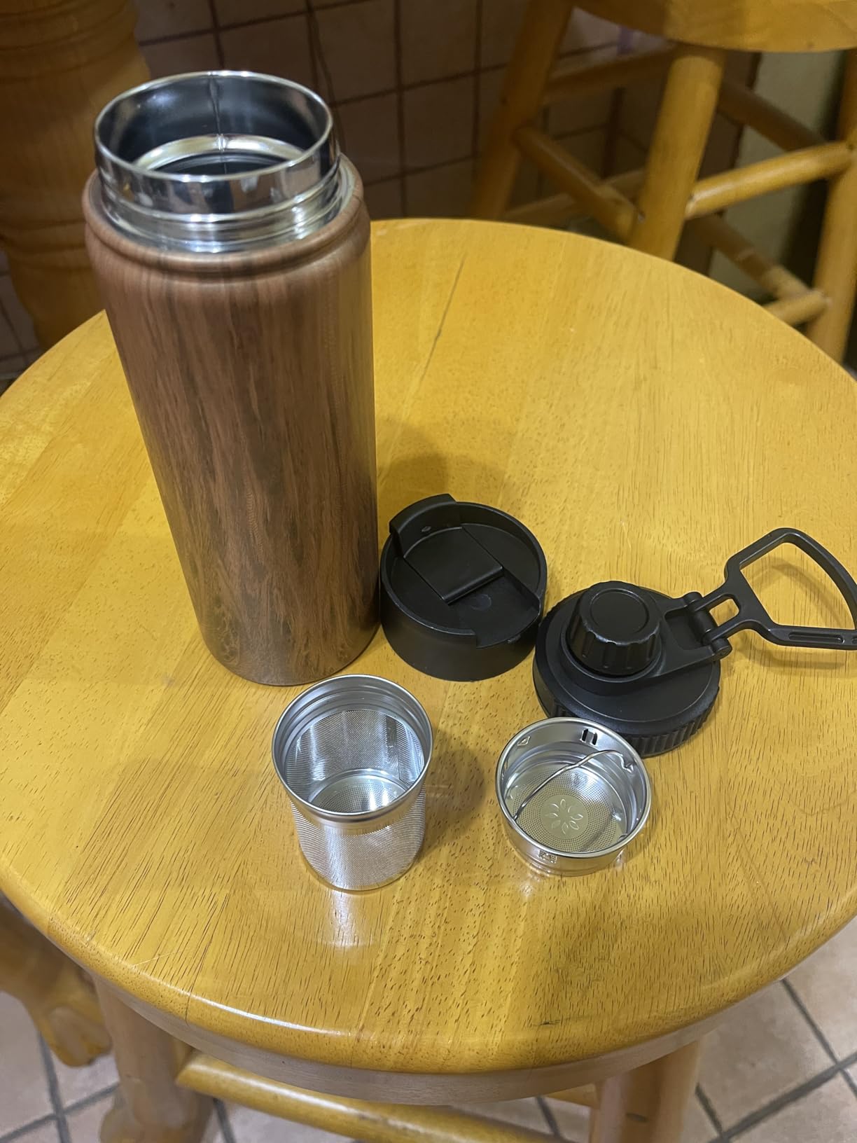 Infuser Travel Mug with Removable loose leaf Tea Strainer Bottle 18/8 Stainless Steel Insulated Tumbler for Women Rosegold customer photo 2