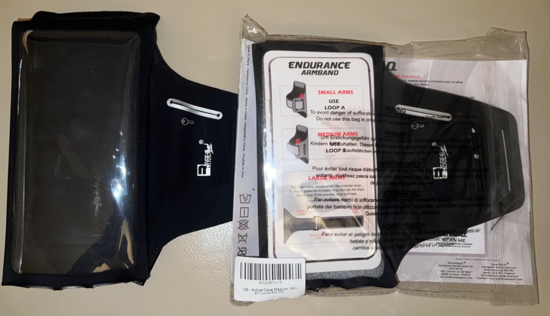 RevereSport Waterproof Running Armband for Phone with Case On (Otterbox, Lifeproof). Sports Phone Holder Compatible iPhone 17/16/15/14/13/12/11/SE Samsung S25/S24/S23/S22/S21/S20 (Medium) customer photo 1