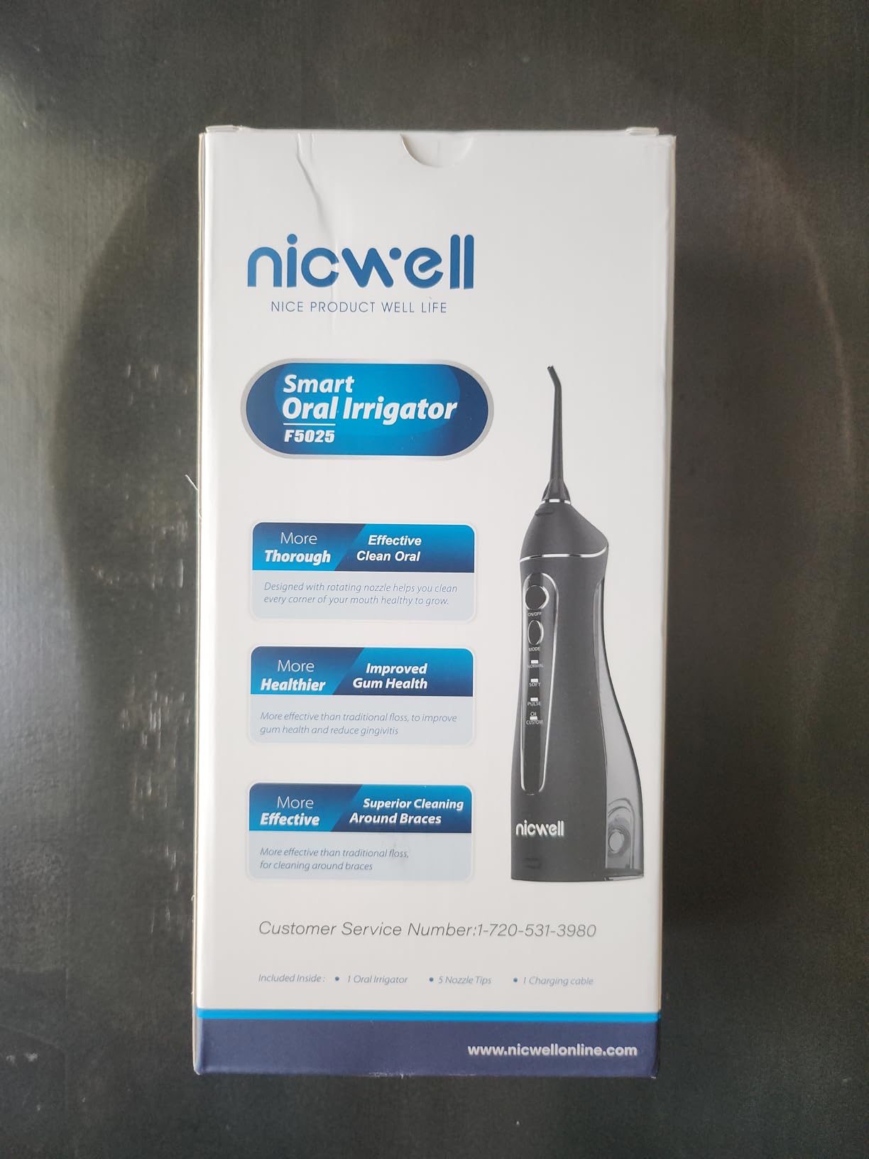Nicwell Water Dental Flosser for Teeth - 4 Modes & 11 Pressure Settings Cordless Portable Oral Irrigator, IPX7 Waterproof Rechargeable with 5 Tips for Braces Cleaning, Travel, Deep Teeth Cleaning customer photo 2
