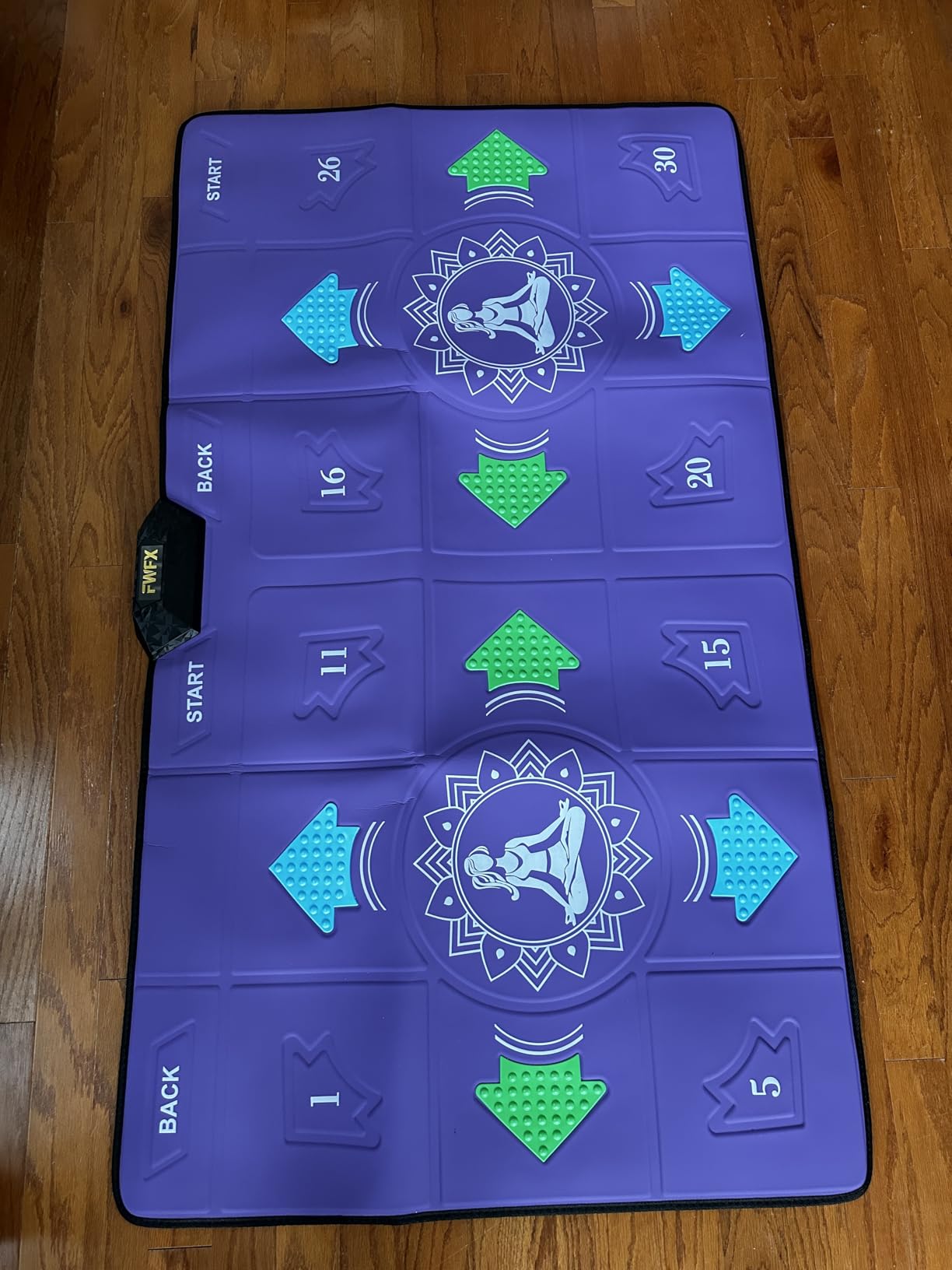 FWFX Exercise Mat for Home Workouts - Interactive Dance Game Mat Connects to TV, 2-Player Kids Party Interactive Games, Active Sports & Yoga Mat for Adults & Family Fitness, Fun Gift (Gray) customer photo 2