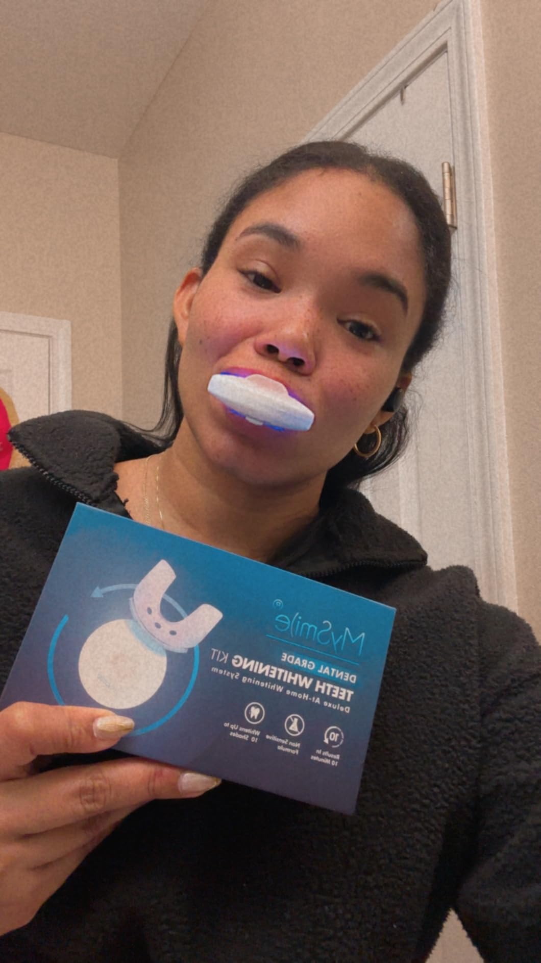 MySmile Teeth Whitening Kit with LED Light, 10 Min Non-Sensitive Fast Teeth Whitener with 3 Carbamide Peroxide Whitening Gel, Helps to Remove Stains from Coffee, Smoking, Wines, Soda, Food customer photo 2