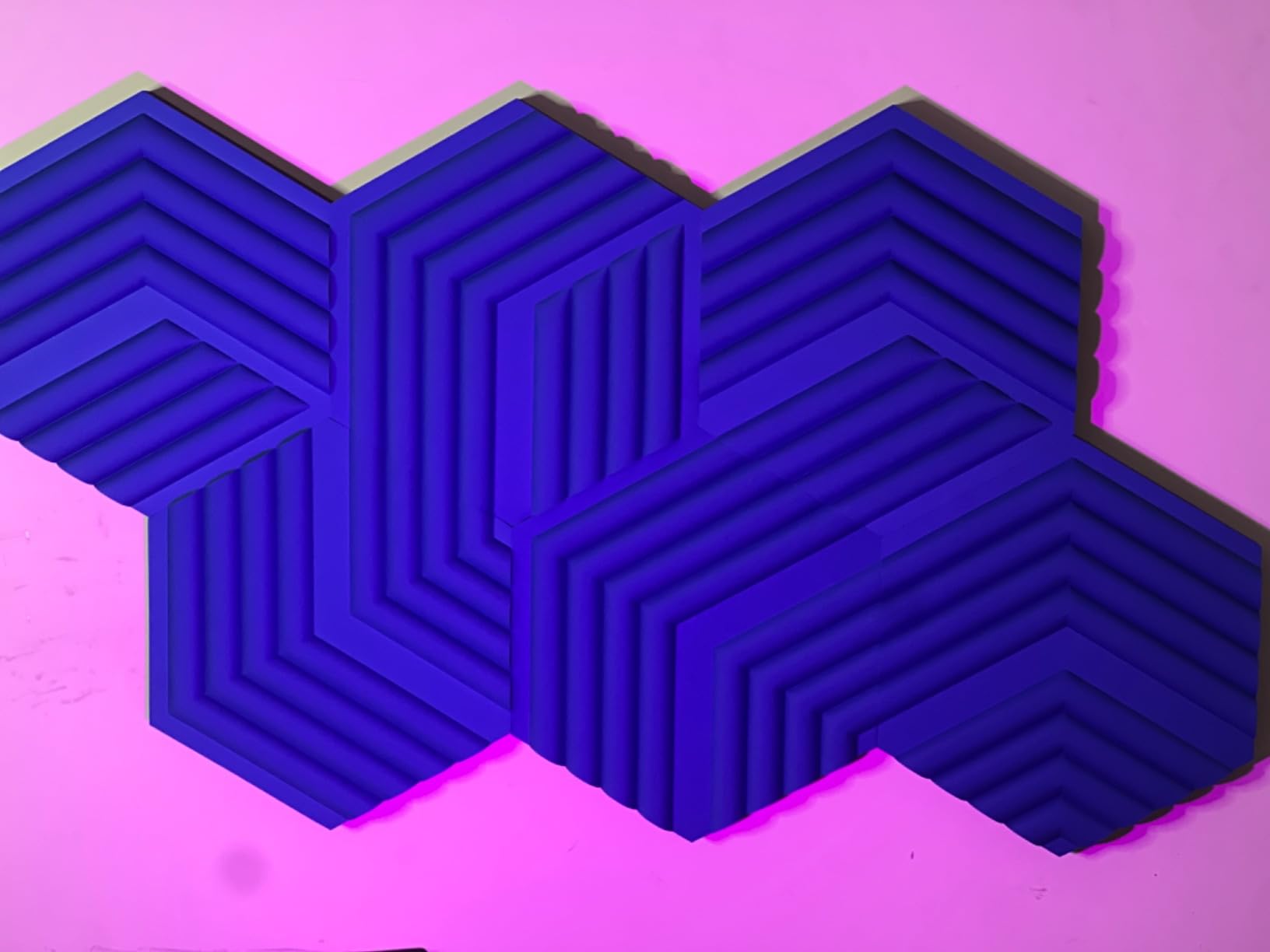 Wave Panels Starter Set (Blue) - 6 acoustic treatment panels, dual density foam, proprietary EasyClick frames, modular design, easy setup and removal customer photo 2