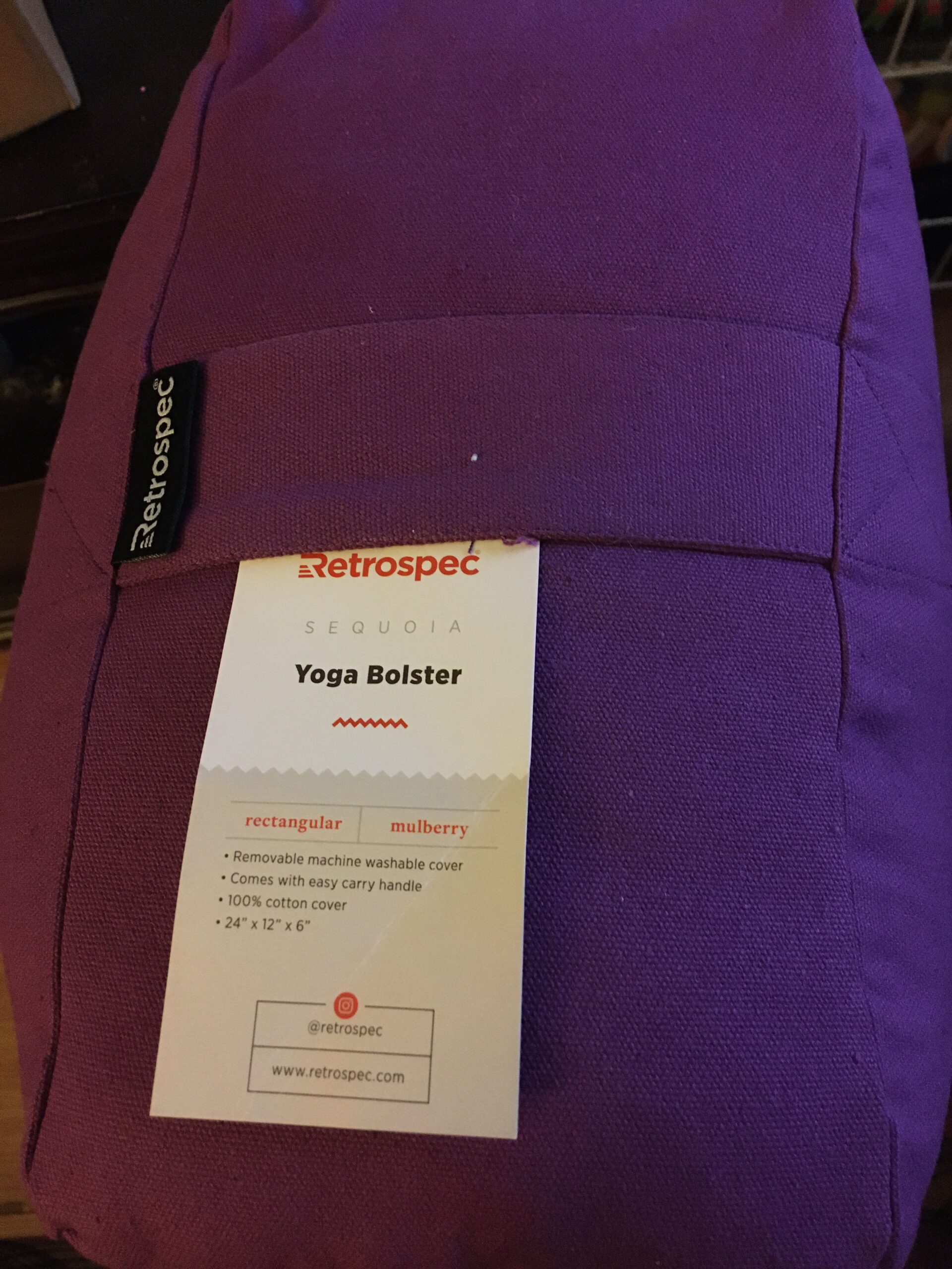 Retrospec Retrospec Sequoia Rectangular Yoga Bolster Pillow - Meditation Cushion for Yoga Practices - Includes Machine Washable 100% Cotton Cover & Durable Carry Handle customer photo 2