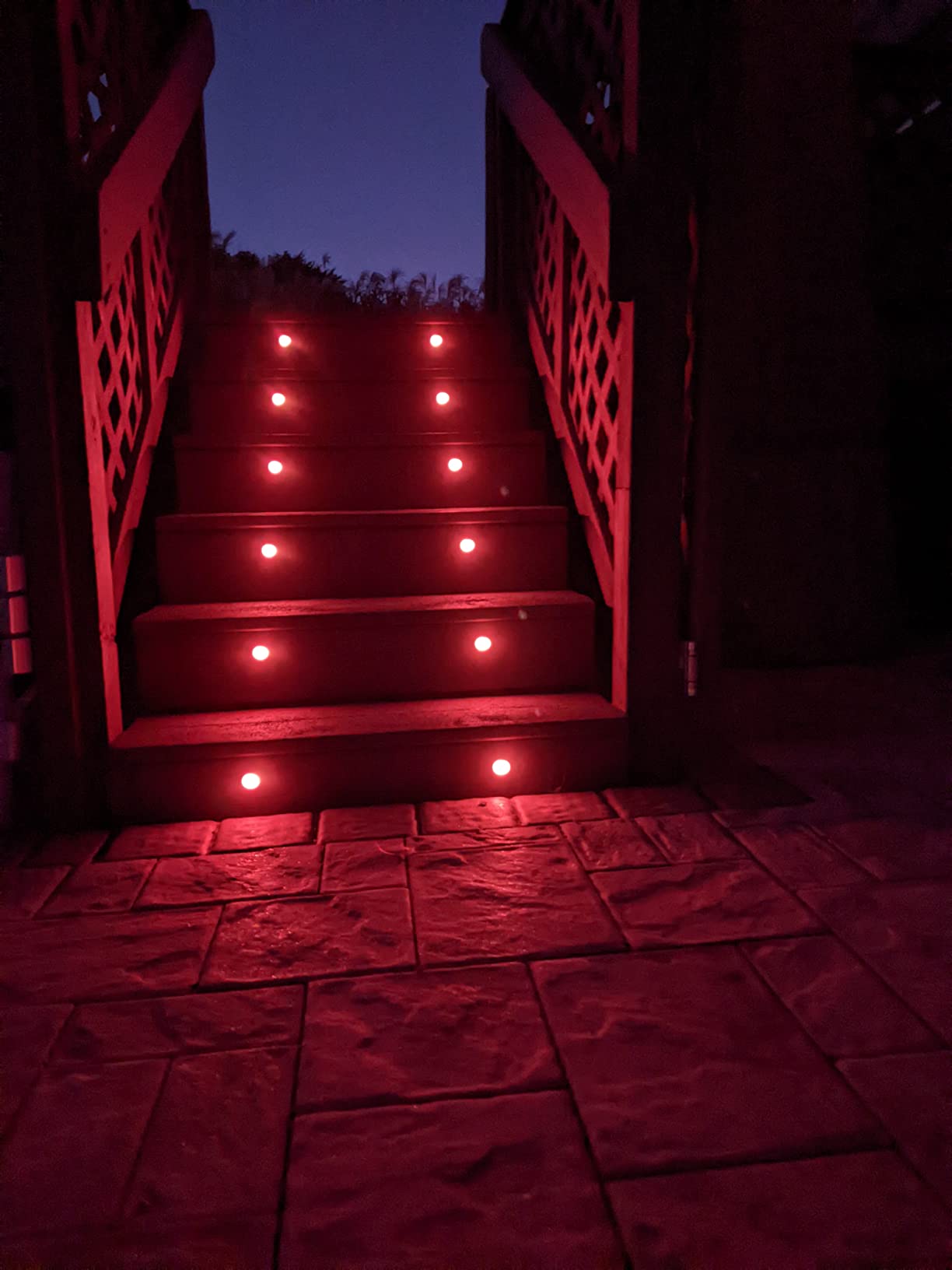 FVTLED LED Deck Lights Kit, 30pcs Phi1.22 WiFi Smart Phone Control Low Voltage Recessed RGBW Deck Lighting Waterproof Outdoor Yard Path Stair Decor, Black customer photo 1