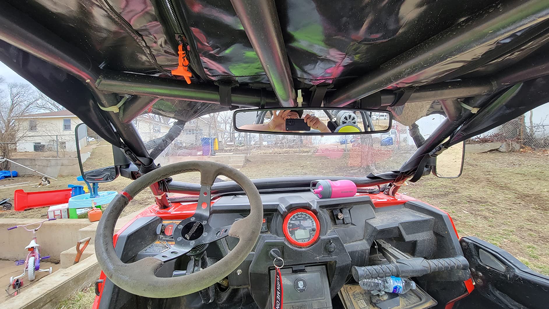 KEMIMOTO UTV Side Mirrors and Rear Center Mirror with 1.5