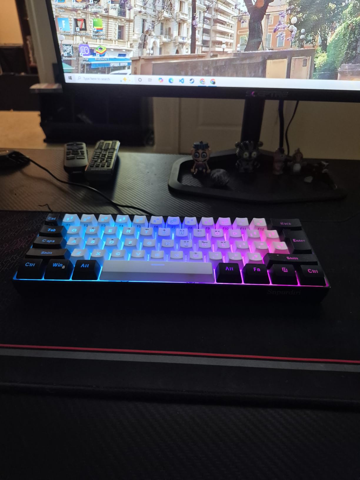 Snpurdiri 60% Wired Gaming Keyboard, 61 Keys RGB Backlit Ultra-Compact Small Gaming Keyboard, for PC/Mac Gamer, Typist, Travel customer photo 2