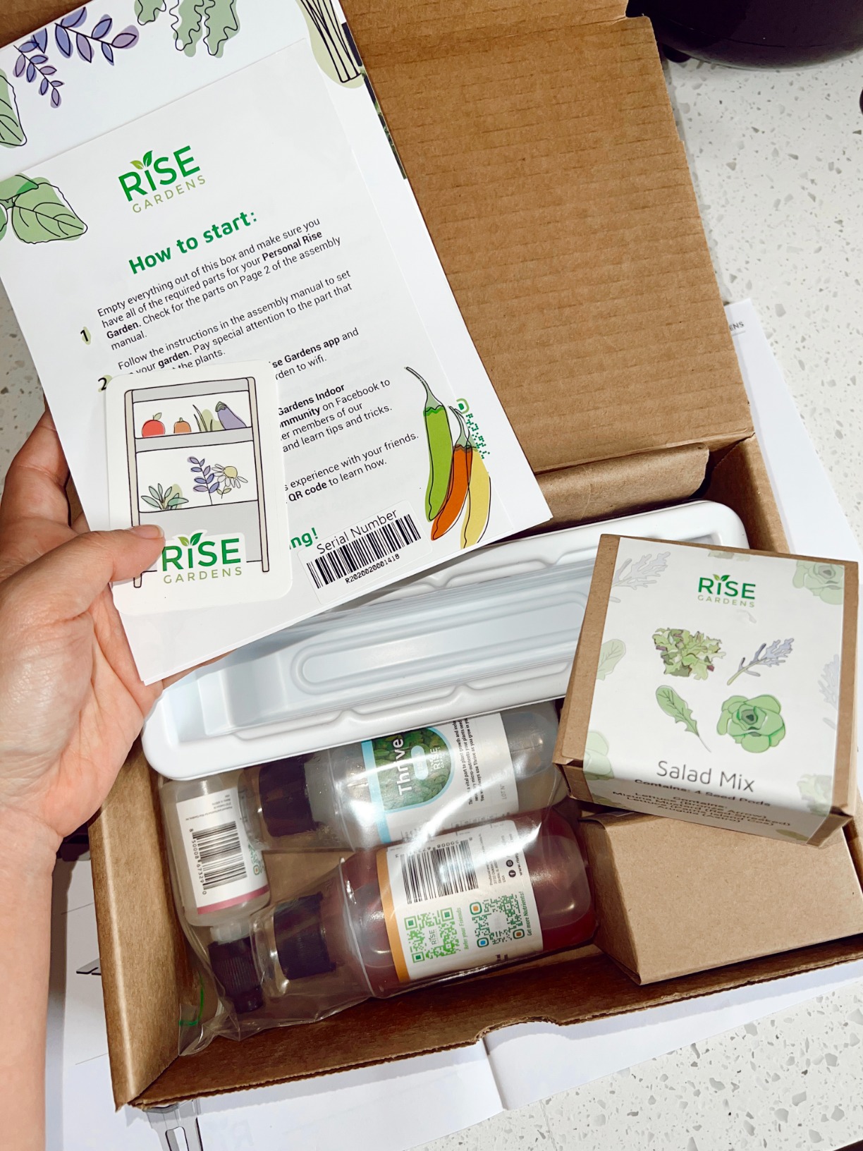 Rise Gardens Personal Rise Garden Hydroponic Indoor Garden Kit with LED Grow Light, Countertop Size customer photo 2