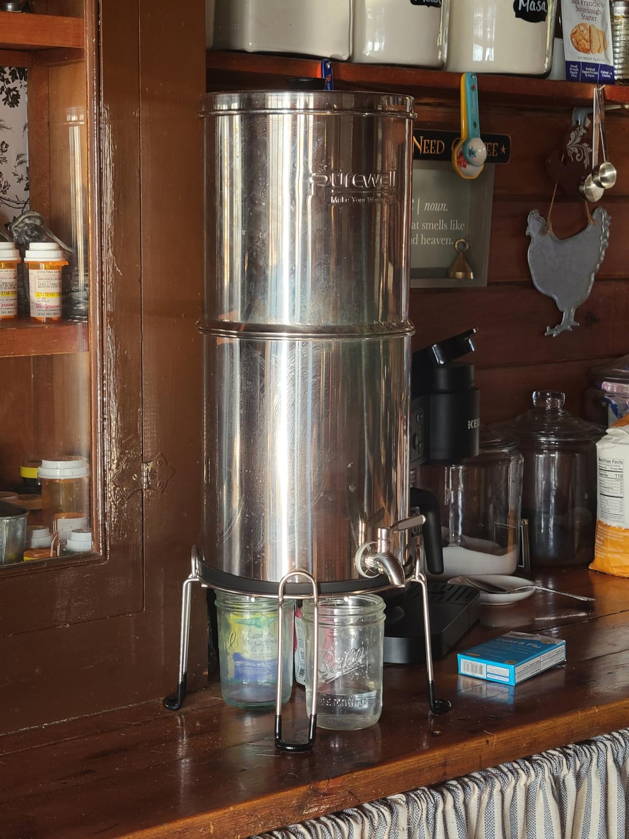 Purewell 3-Stage 0.01μm Ultra-Filtration Gravity Water Filter System, NSF/ANSI 42&372 Certification, 304 Stainless Steel Countertop System customer photo 1