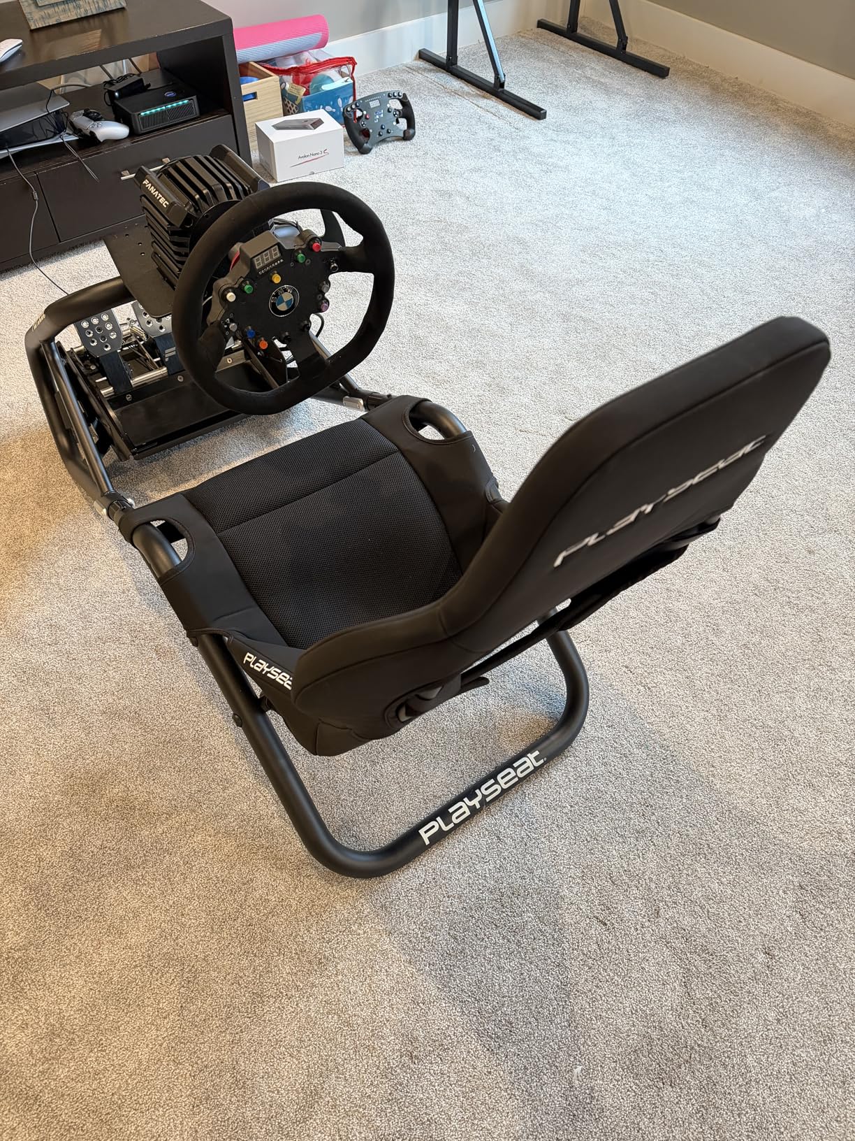 Playseat Trophy Sim Racing Cockpit | High Performance Racing Simulator Cockpit | Supports Direct Drive | Compatible with All Steering Wheels & Pedals on The Market | Supports PC & Console | Black customer photo 2