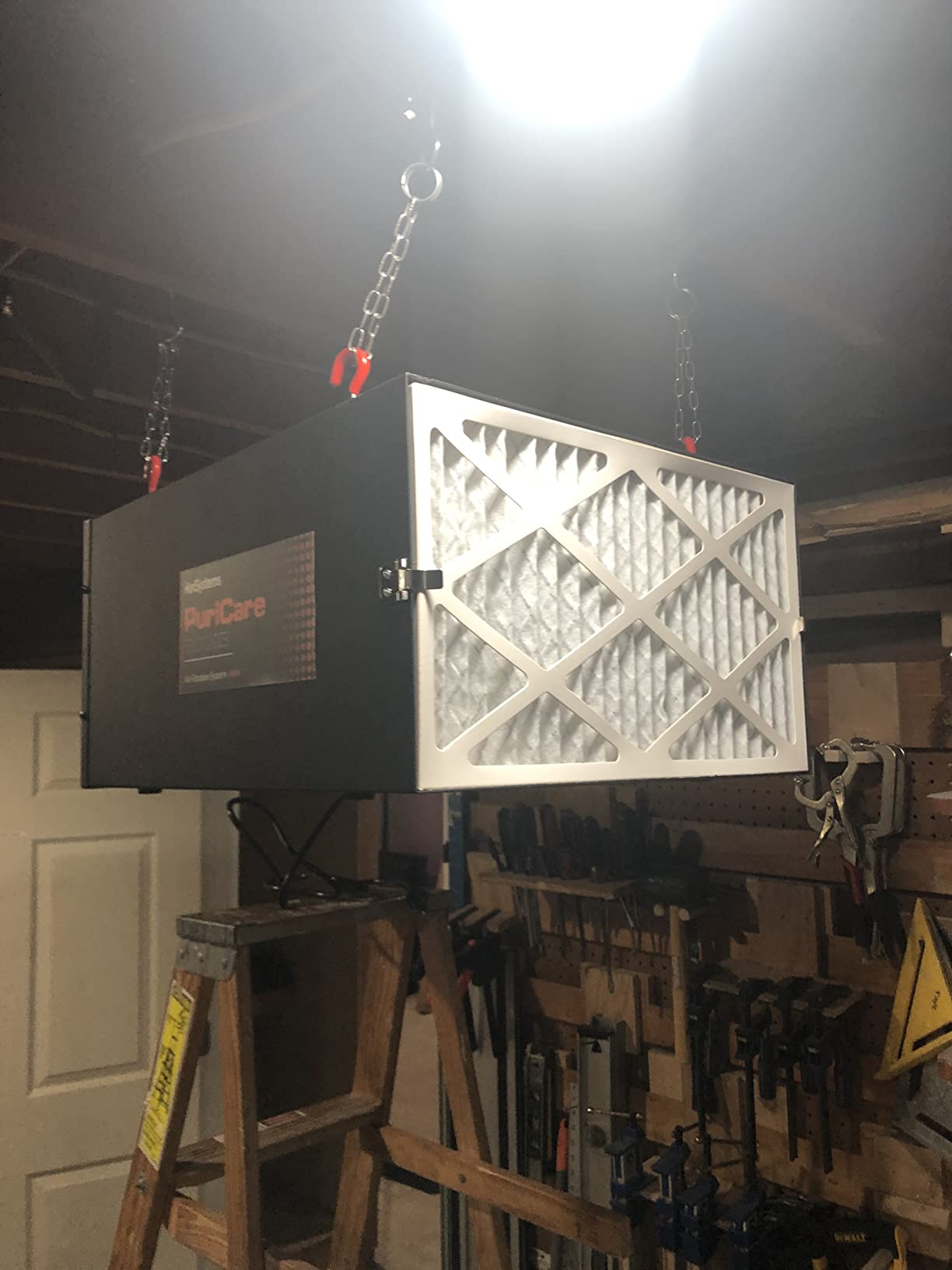 PURISYSTEMS Air Filtration System 3-Speed Remote, Built-in Ionizer, PuriCare 500IG Hanging Air Filter w/RF Remote for Woodworking, Garage and Shop Dust Collector customer photo 2