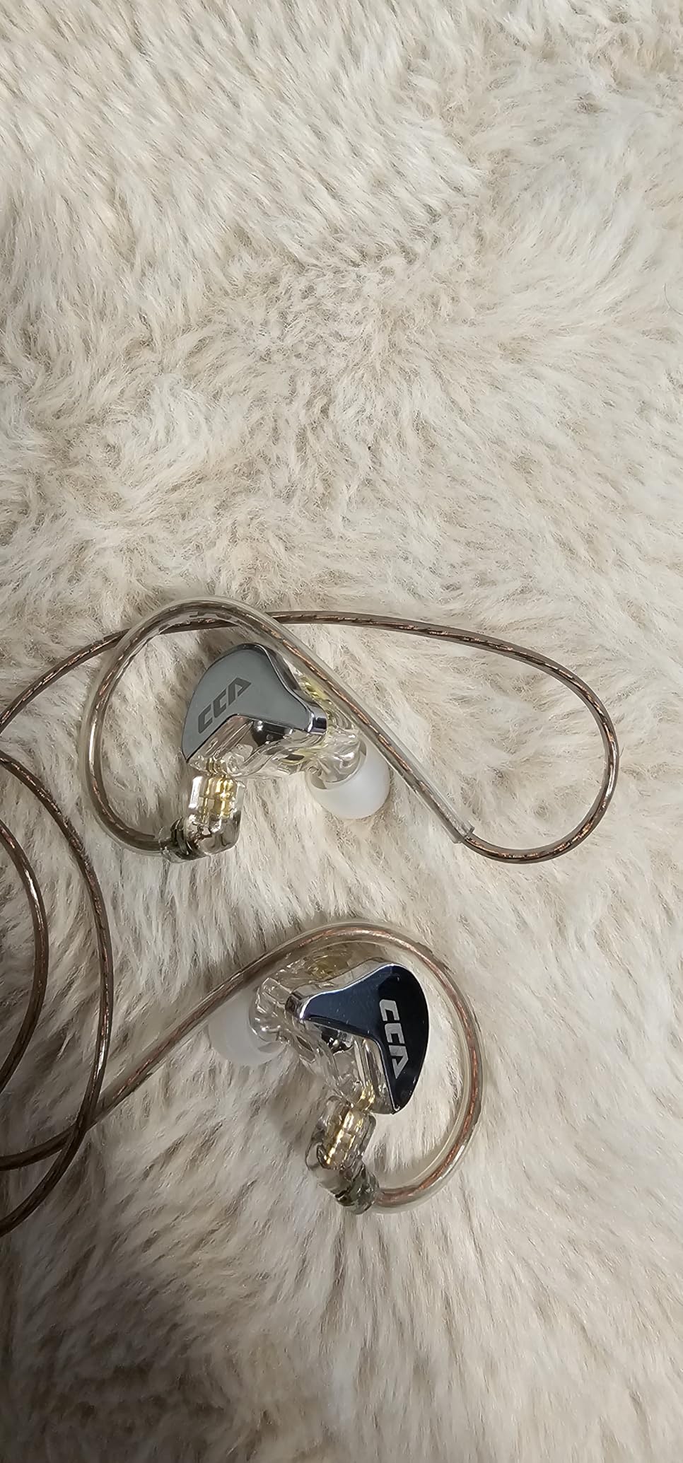 CCA CRA in Ear Monitor, Ultra-Thin Diaphragm Dynamic Driver IEM Earphones, Clear Sound & Deep Bass in Ear Headphones, Wired Gaming Earbuds with 2 Pin Detachable Cable for Singer Musicians Drummers customer photo 1