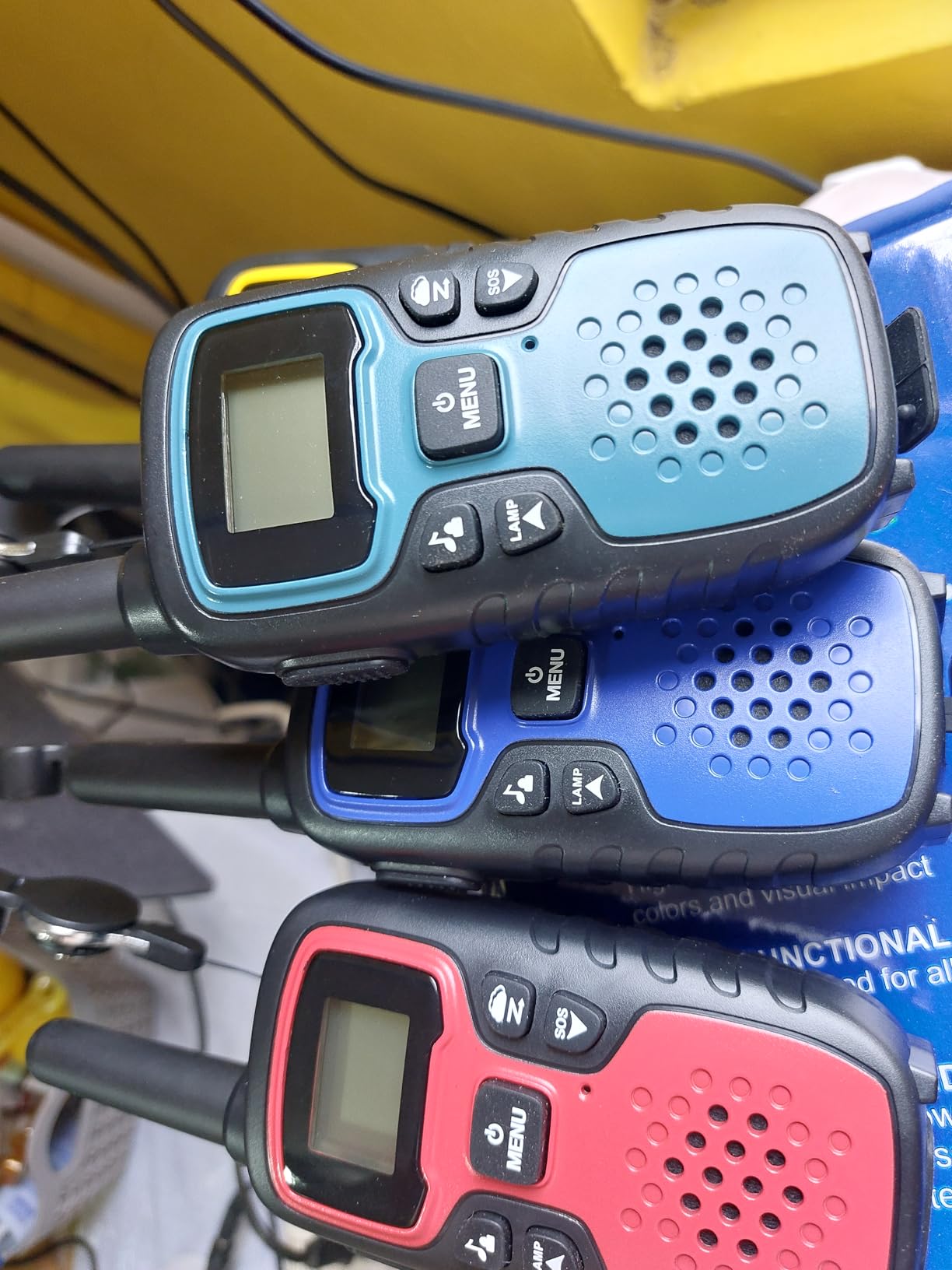 Wishouse Walkie Talkies for Adults Long Range - Rechargeable 4 Pack 2 Way Radios, Hiking Accessories Camping Gear Xmas Birthday Gift for Kids Family with Lamp, SOS Siren, NOAA Weather Alert, Easy to Use customer photo 1