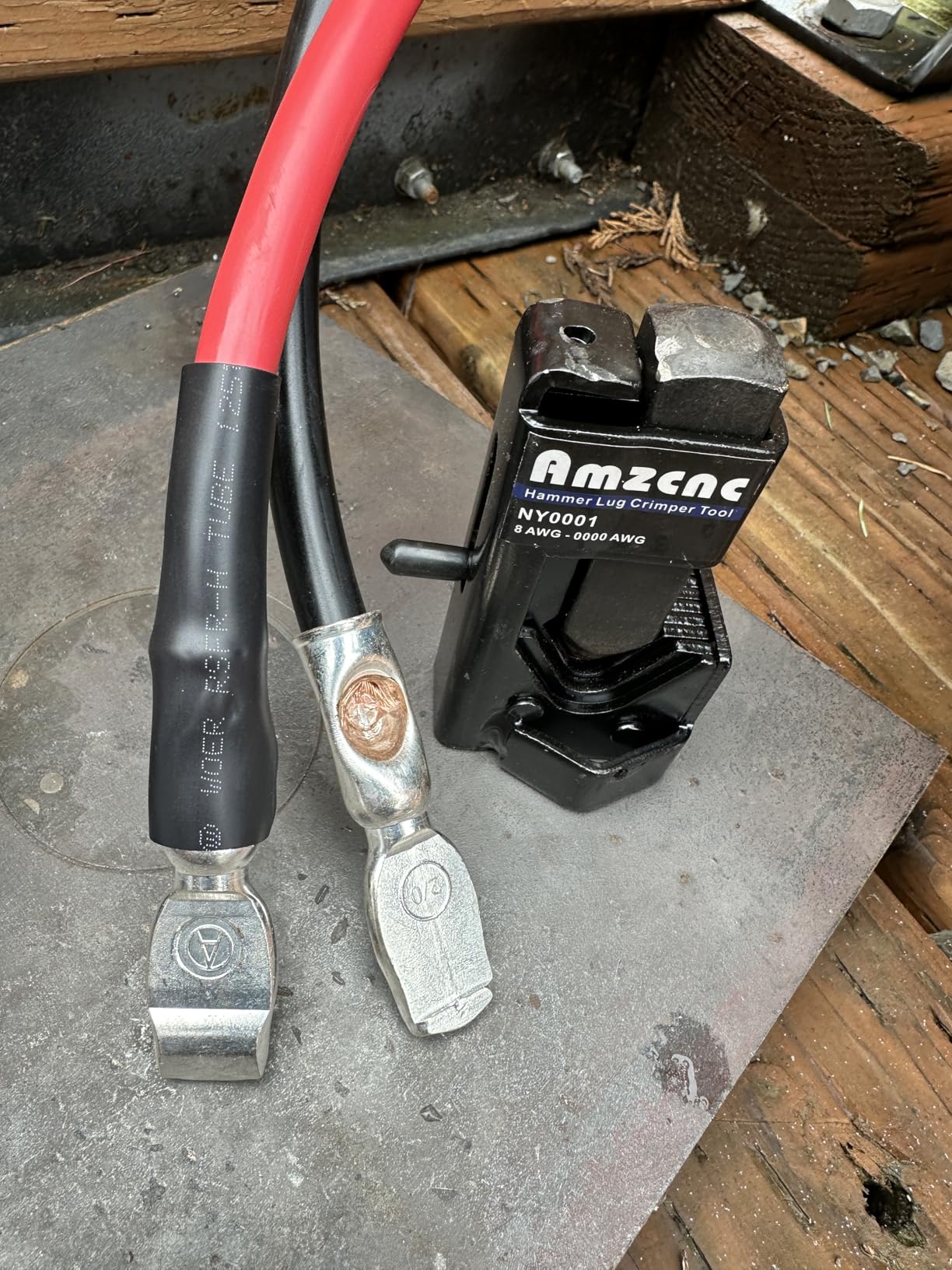 AMZCNC Hammer Lug Crimper Tool - 0000 AWG Battery and Welding Cables( 8 AWG TO 4/0 Wire Gauge) customer photo 2
