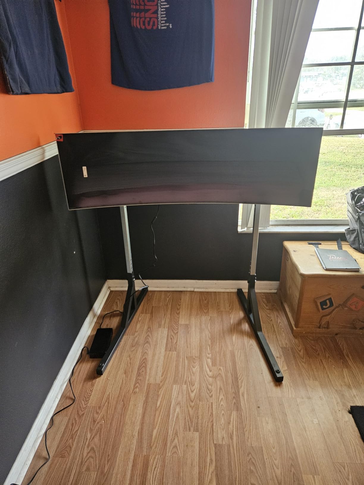 SimFab Triple Monitor and TV Floor Stand for Racing and Flight Simulators Model HD | Over 100x100mm VESA Mount, 40-55 inch Monitors or TVs customer photo 2