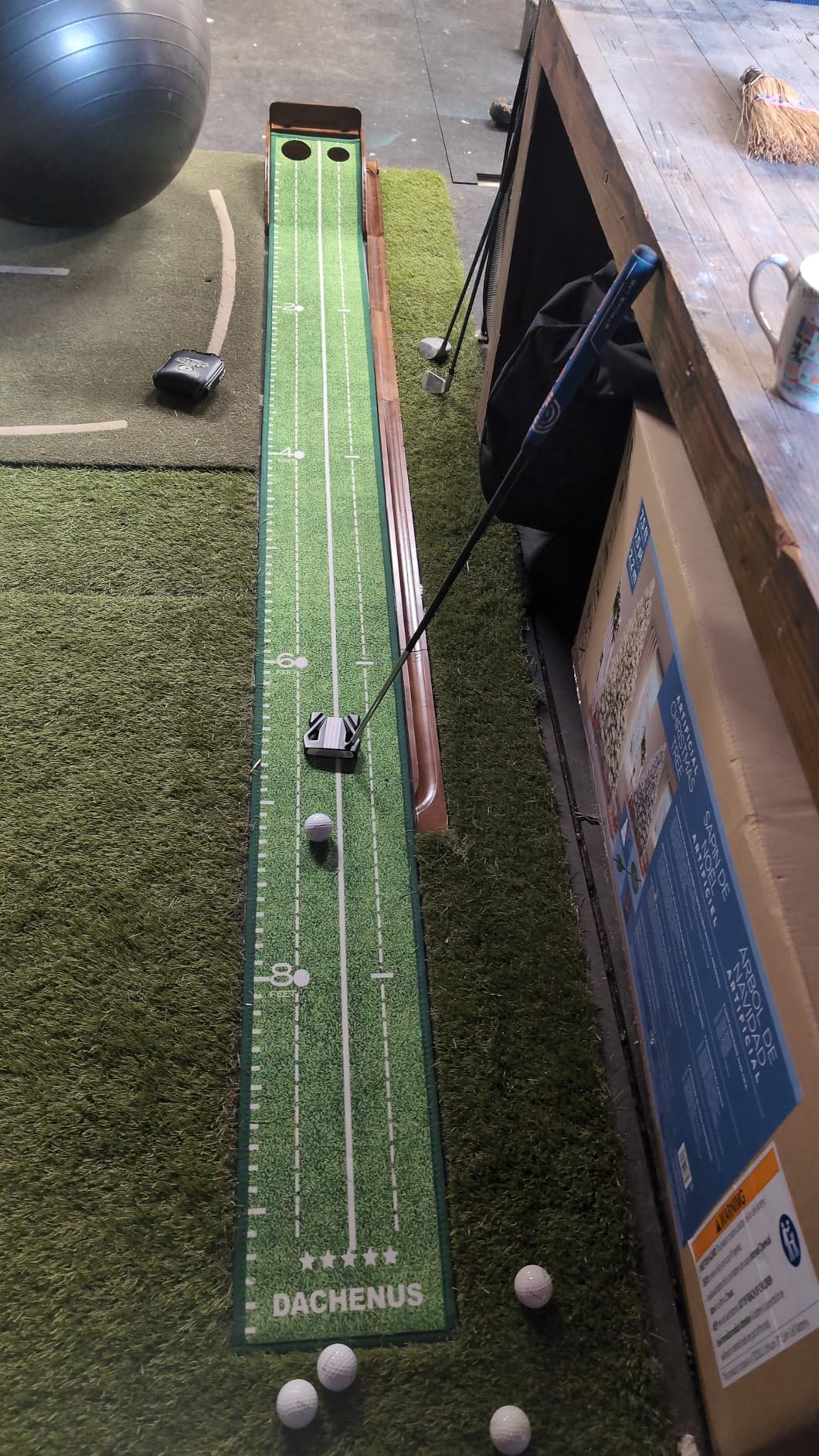 Putting Green Indoor Mat Outdoor Golf Putting Mat with Automatic Ball Return - Ideal for Home, Office, and Outdoor Use customer photo 1