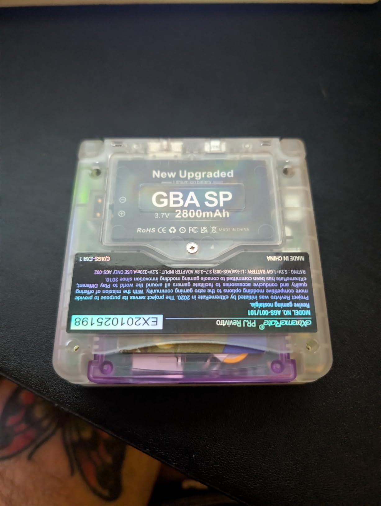 IPS Ready Upgraded eXtremeRate Clear Atomic Purple Custom Replacement Housing Shell for Gameboy Advance SP GBA SP customer photo 2