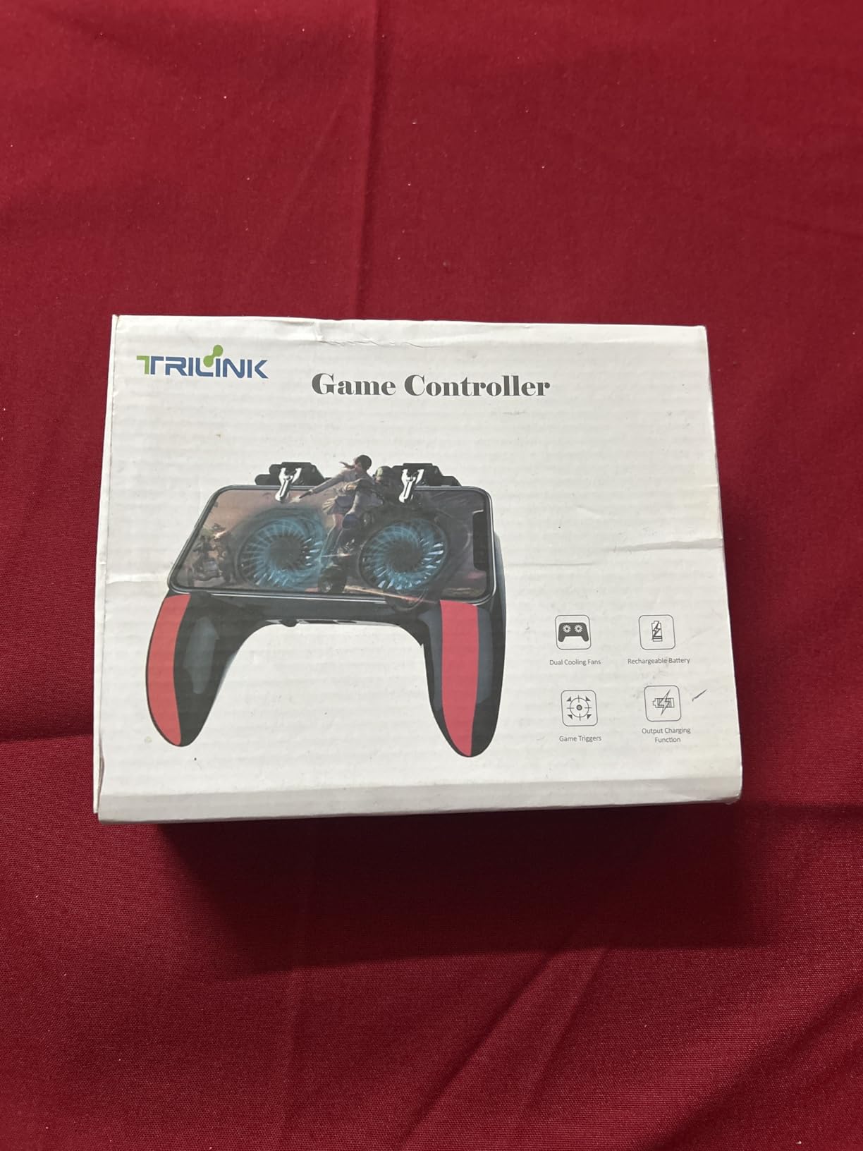 Mobile Game Controller with 4000mAh Power Bank & Cooling Fan, L1R1 Triggers Joystick for PUBG/Call of Duty/Fortnite, Gaming Grip Gamepad for 4.7-7