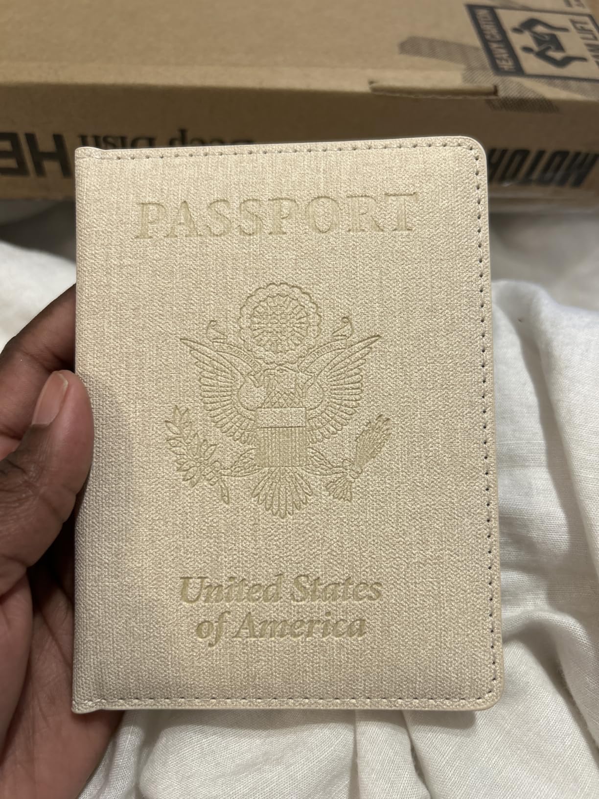 2 Pack Passport Cover With Card Slots RFID Blocking-White&Black customer photo 2