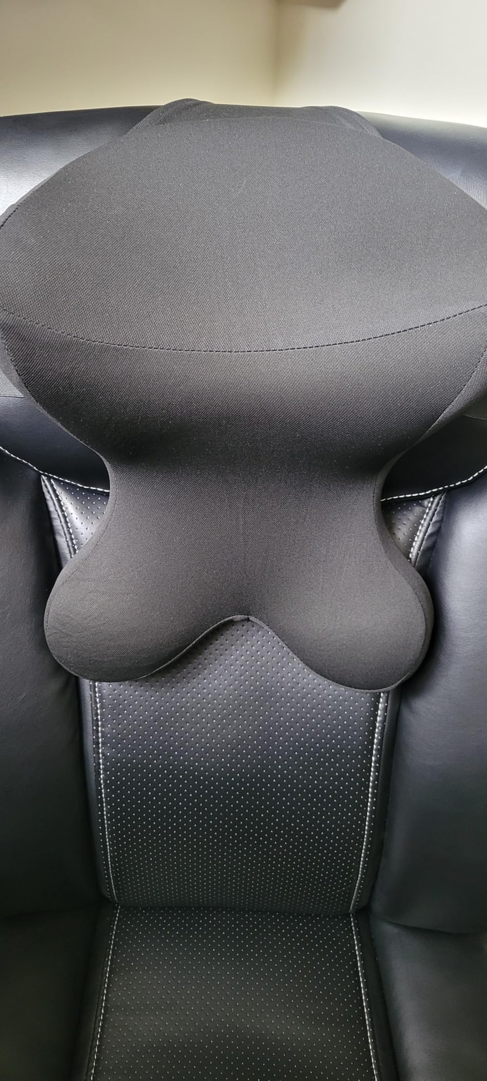 Car Neck Pillow for Driving Seat Car headrest Pillow/Gaming Chair Pillow with Adjustable Strap Removable Cover Ergonomic Design Neck Support Pillow for auto, Office Chair, Gaming Chair (Black) customer photo 2
