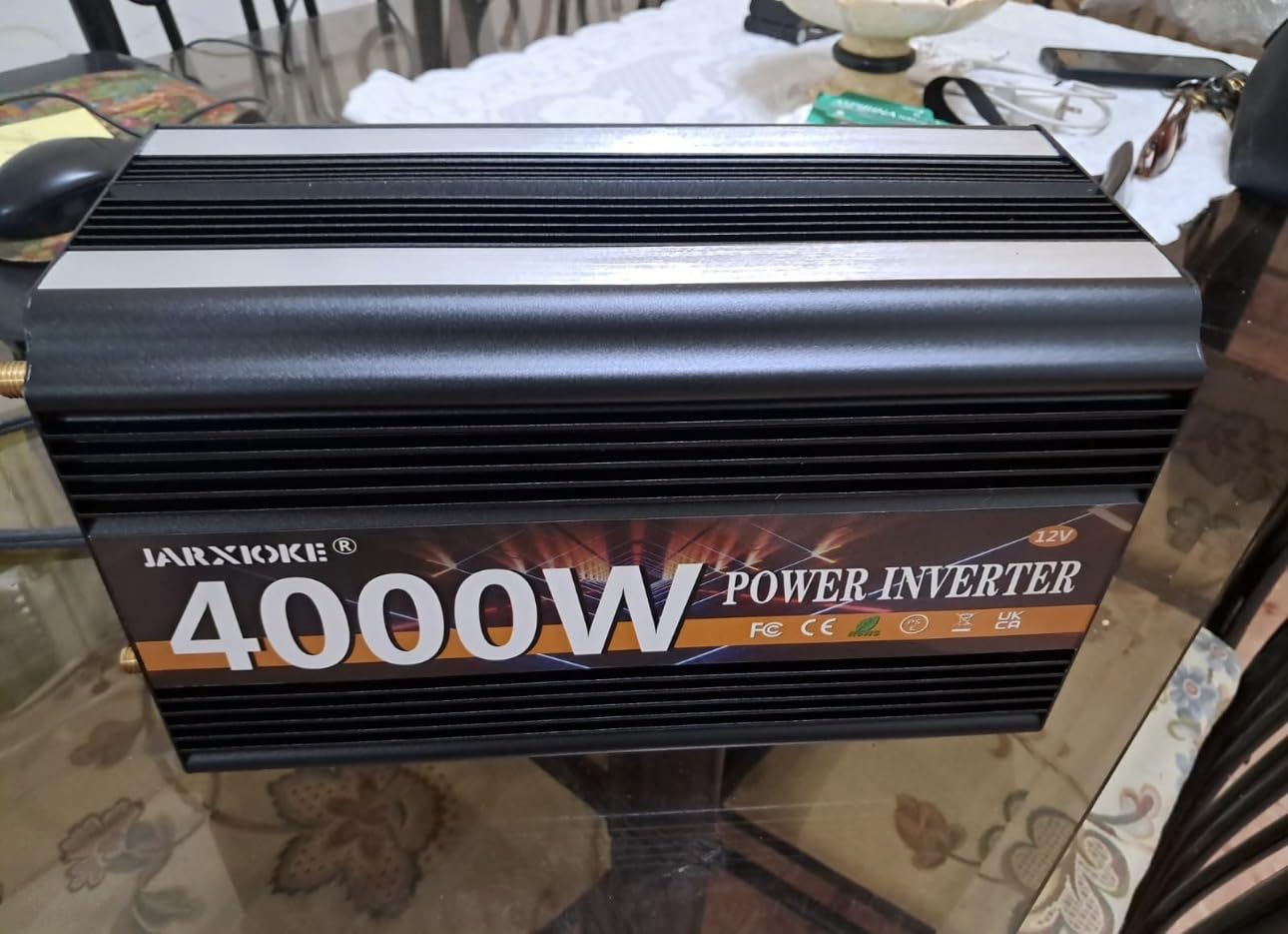 4000 Watt Power Inverter 12V DC to 110V 120V Converter for Family RV Off Grid Solar System Car with Type-C Ports 3 AC Power Outlets Dual USB Ports LCD Display Wireless Remote Control customer photo 2