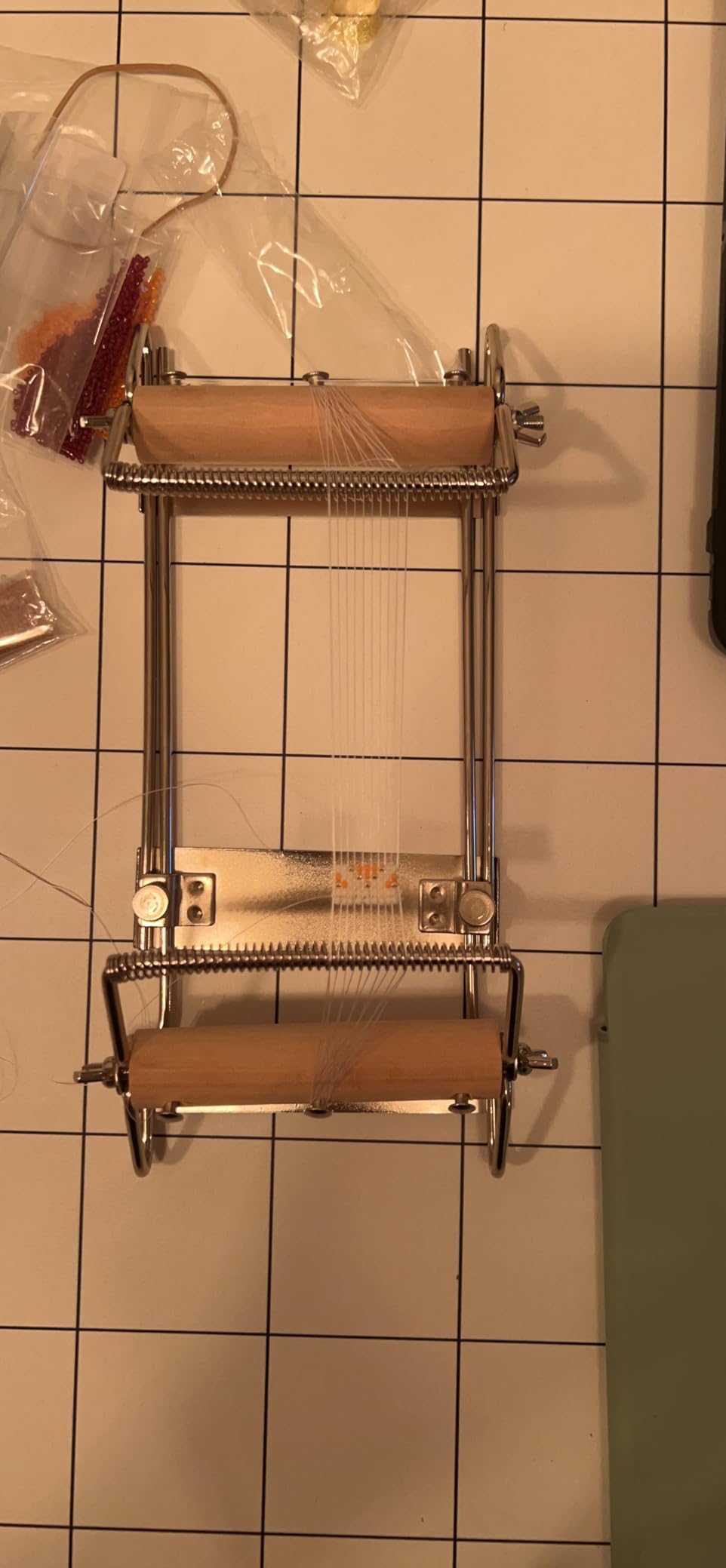 INDIVSHOW Adjustable Bead Loom,Seed Bead Loom Kit Includes Thread,Beading Needles, 8000 Grains Czech Beads,Calipers, Thimble,Yarn Scissors for Adults Kit,Bracelet Making Kit customer photo 2