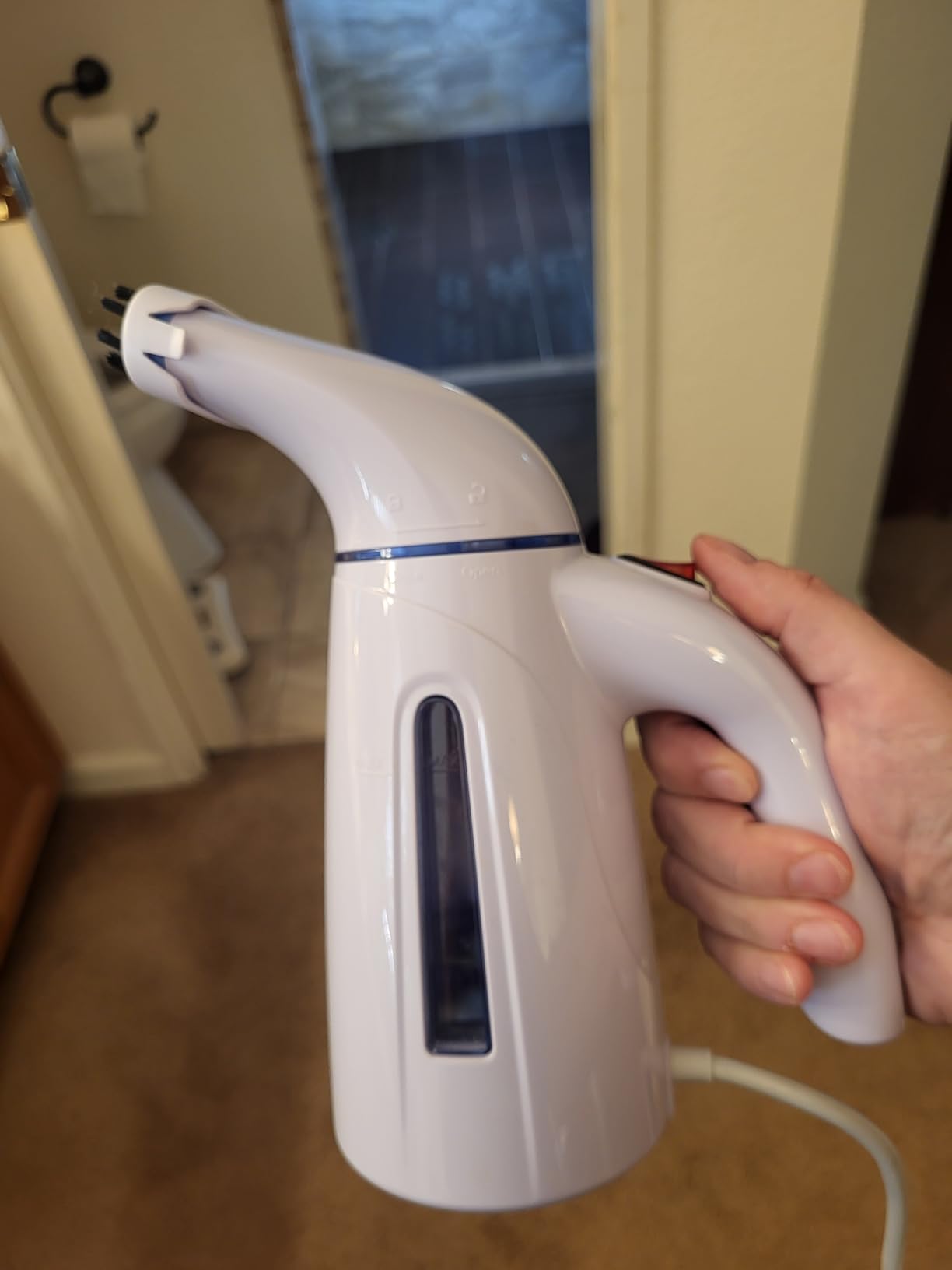 OGHom Steamer for Clothes, Handheld Clothing Steamer for Garment, 240ml Big Capacity 700W Portable Travel Steam Iron (Blue) customer photo 2