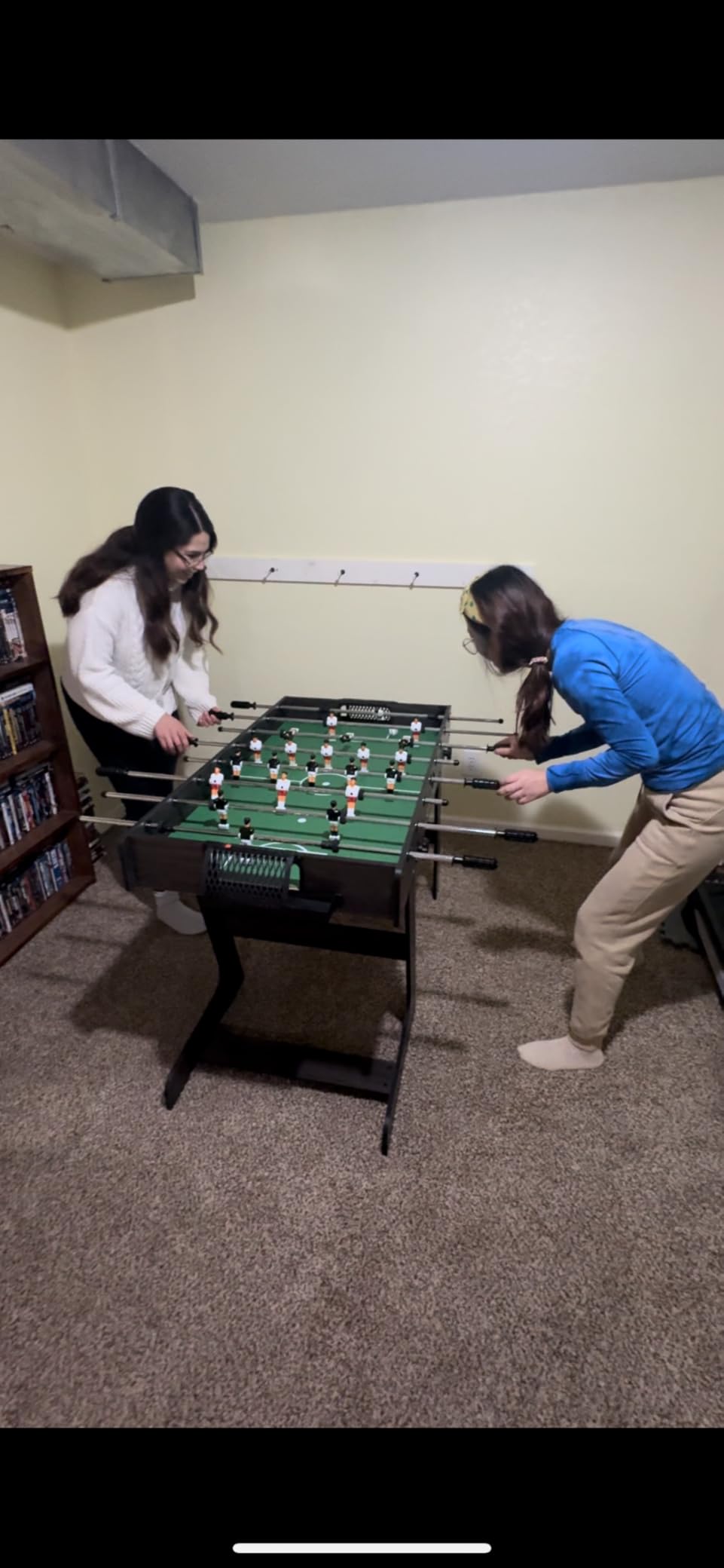 SereneLife Folding Foosball Table, 4' x 2' Full Competition Size Foldable Space Saving Table Soccer for Home, Arcade Game Room, for Indoor or Outdoor, Family Game Night, Perfect for Kids and Adults customer photo 2