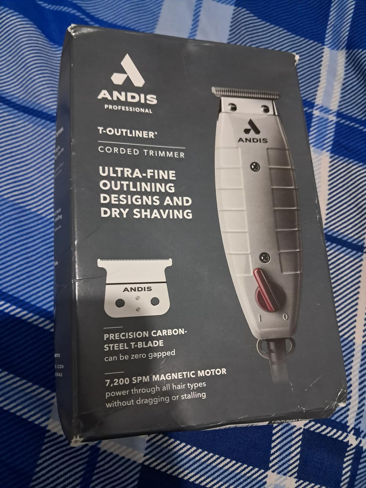 Andis 04780 Professional T-Outliner Beard & Hair Trimmer for Men with Carbon Steel T-Blade, Bump Free Technology - Corded Electric Beard Trimmer, GTO, Grey customer photo 1