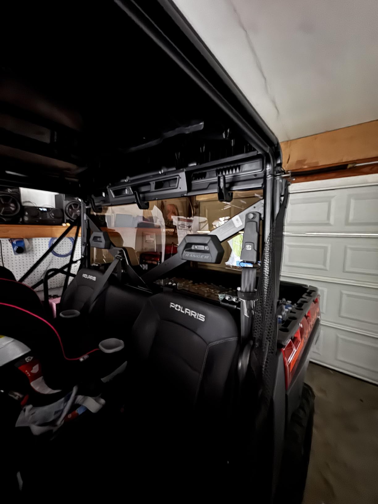 StarknightMT Tinted Rear Window Compatible with Polaris Ranger XP 1000 / 1000 (2017-2026), Back Windshield Fits Ranger XP 900 / Crew (2013-2019), Quick-Turn Knob Install customer photo 2