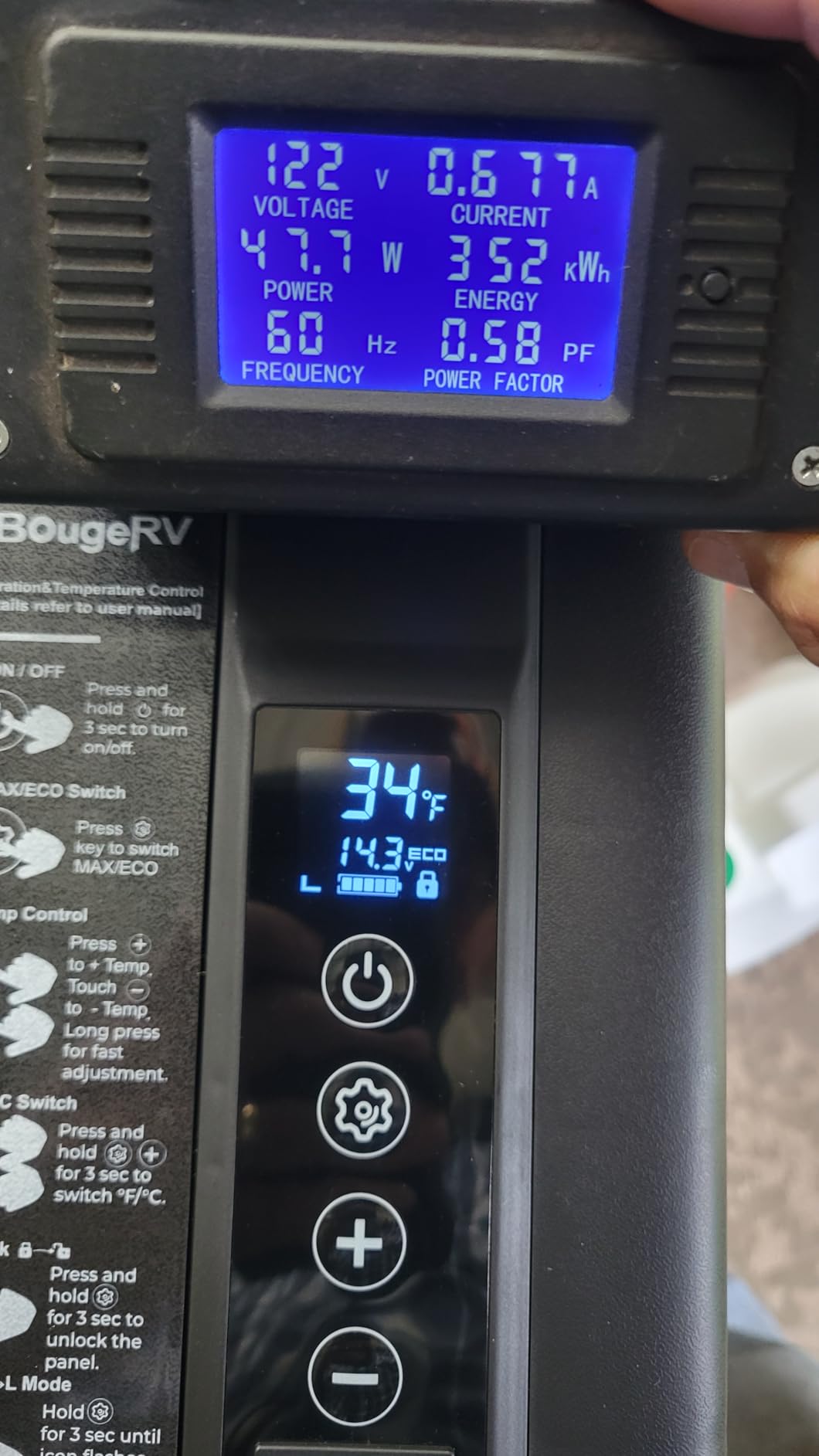 BougeRV 12 Volt Refrigerator 12V Car Fridge 30 Quart Portable Freezer Compressor Cooler Compressor Freezer, 12/24V DC 110~240V AC, -8°F~50°F for Truck RV SUV (Black) customer photo 2