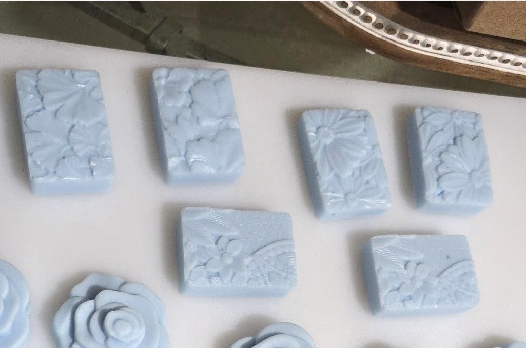 Moukiween Soap Molds Silicone, 3D Rectangular Flower Pattern Silicone Molds for Handmade Craft Soap, Bath Bombs, Chocolate Bars, DIY Candle, Polymer Clay Design customer photo 2