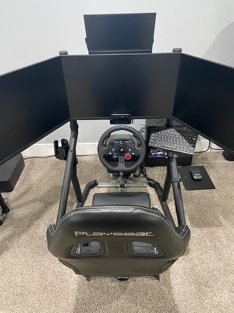 Monoprice GT Triple Monitor Racing Mount - Holds Up to Three 32 Inch Monitors Weighing Up to 22 Lbs. Each, Up To 200x200 VESA, All-Metal Construction - Dark Matter Series customer photo 1