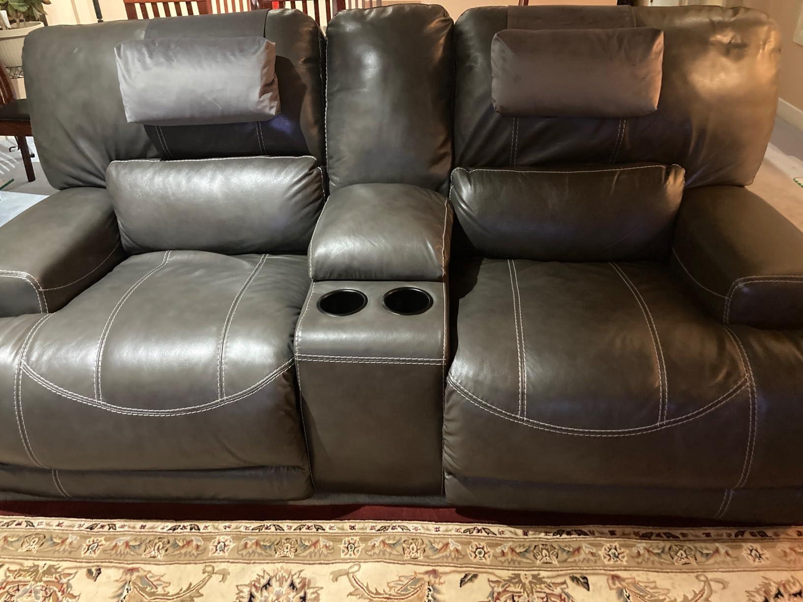 Adjustable Headrest Pillow for Recliners and Armchairs - Non-Slip Velvet Cushion for Neck Support and Pain Relief (Gray) customer photo 2