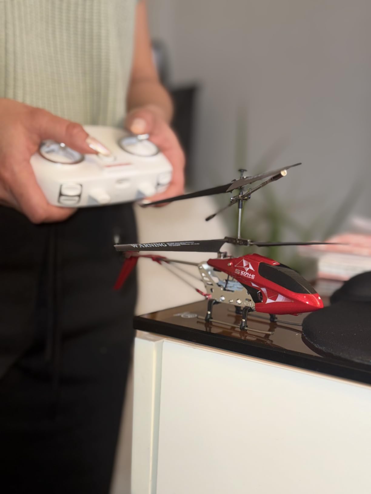 SYMA Remote Control Helicopter, S107H-E RC Helicopter with One Key take Off/Landing, High & Low Speed and Durable Alloy Design, Gift Toy for Kids and Beginners customer photo 1