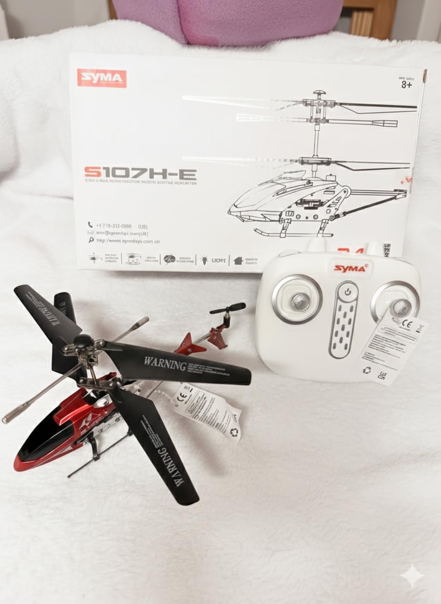 SYMA Remote Control Helicopter, S107H-E RC Helicopter with One Key take Off/Landing, High & Low Speed and Durable Alloy Design, Gift Toy for Kids and Beginners customer photo 2