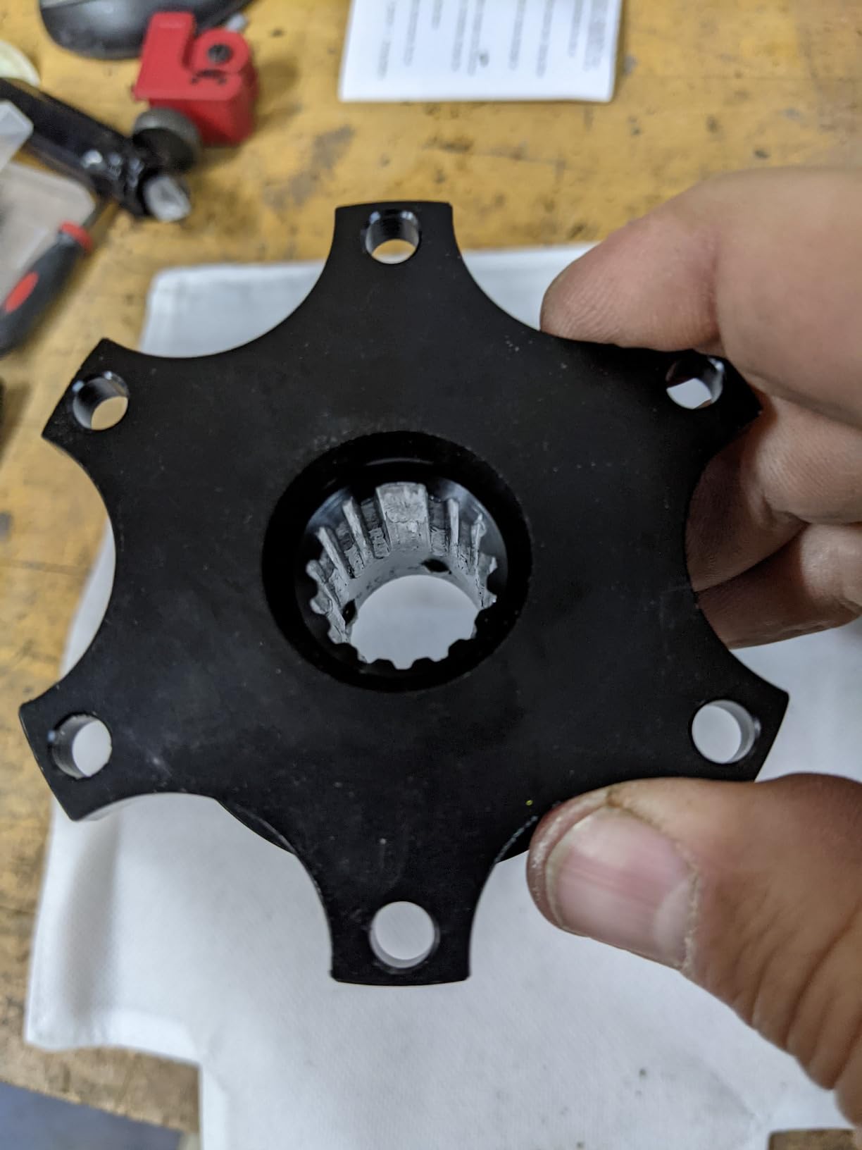 Aluminum Steering Wheel Adapter, Quick Release Hub, 6 Hole Racing Modification Device, Auto Universal Steering Wheel Heightening Accessories (Black) customer photo 2
