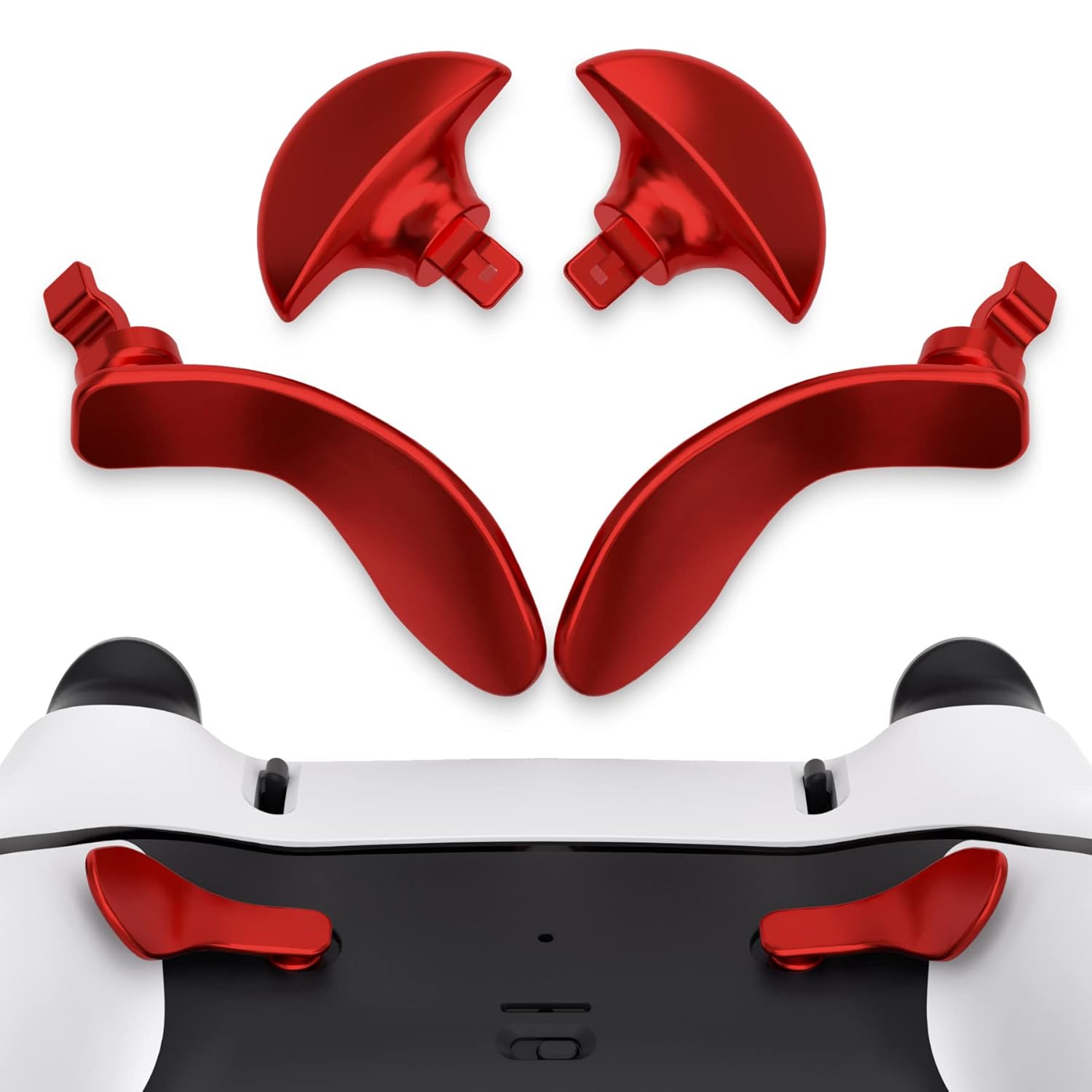eXtremeRate Back Paddles for PS5 Edge Controller, Metallic Scarlet Red Replacement Interchangeable 4PCS Metal Back Buttons for PS5 Edge Controller - Controller NOT Included customer photo 2