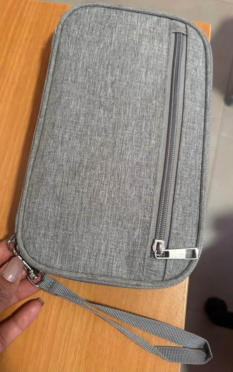 Passport Holder Family, Women RFID Blocking Passport Wallet, 10 Pockets customer photo 2