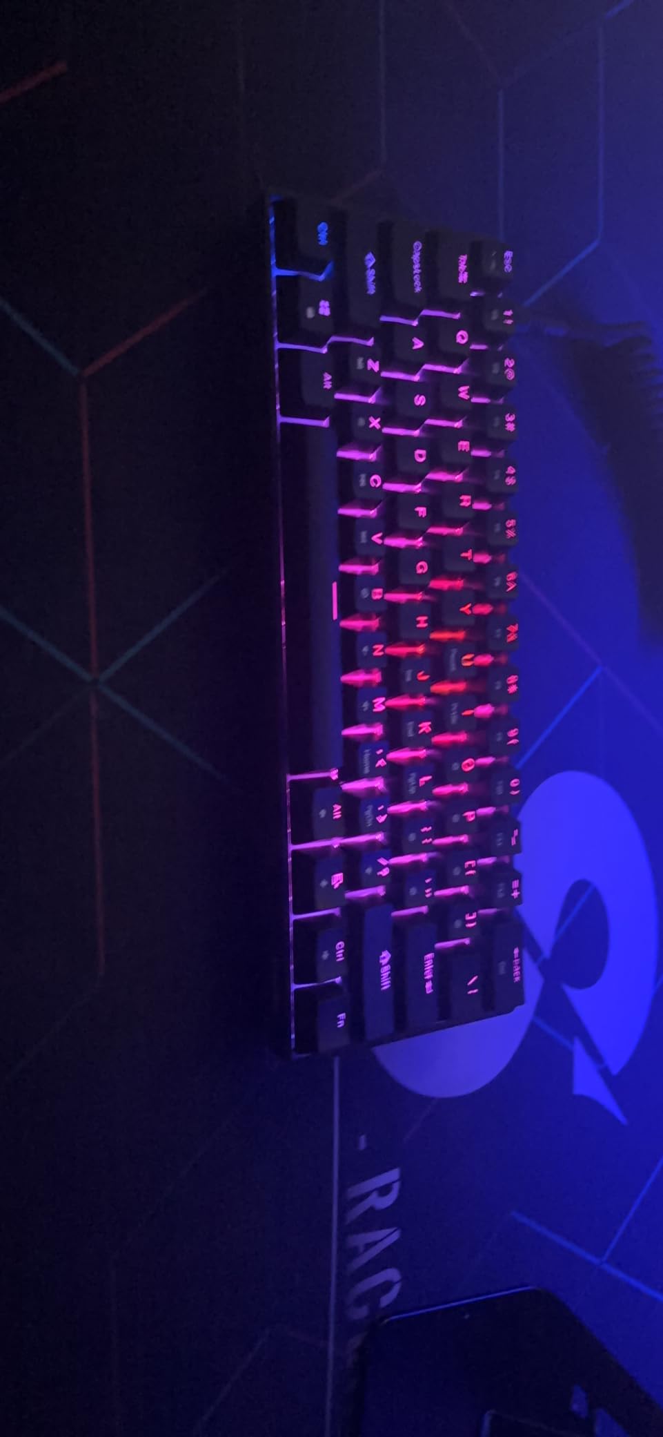 Geeky GK61 60% | Hot Swappable Mechanical Gaming Keyboard | 61 Keys Multi Color RGB LED Backlit for PC/Mac Gamer | ANSI US American Layout (Lavender, Mechanical Speed Yellow) customer photo 1