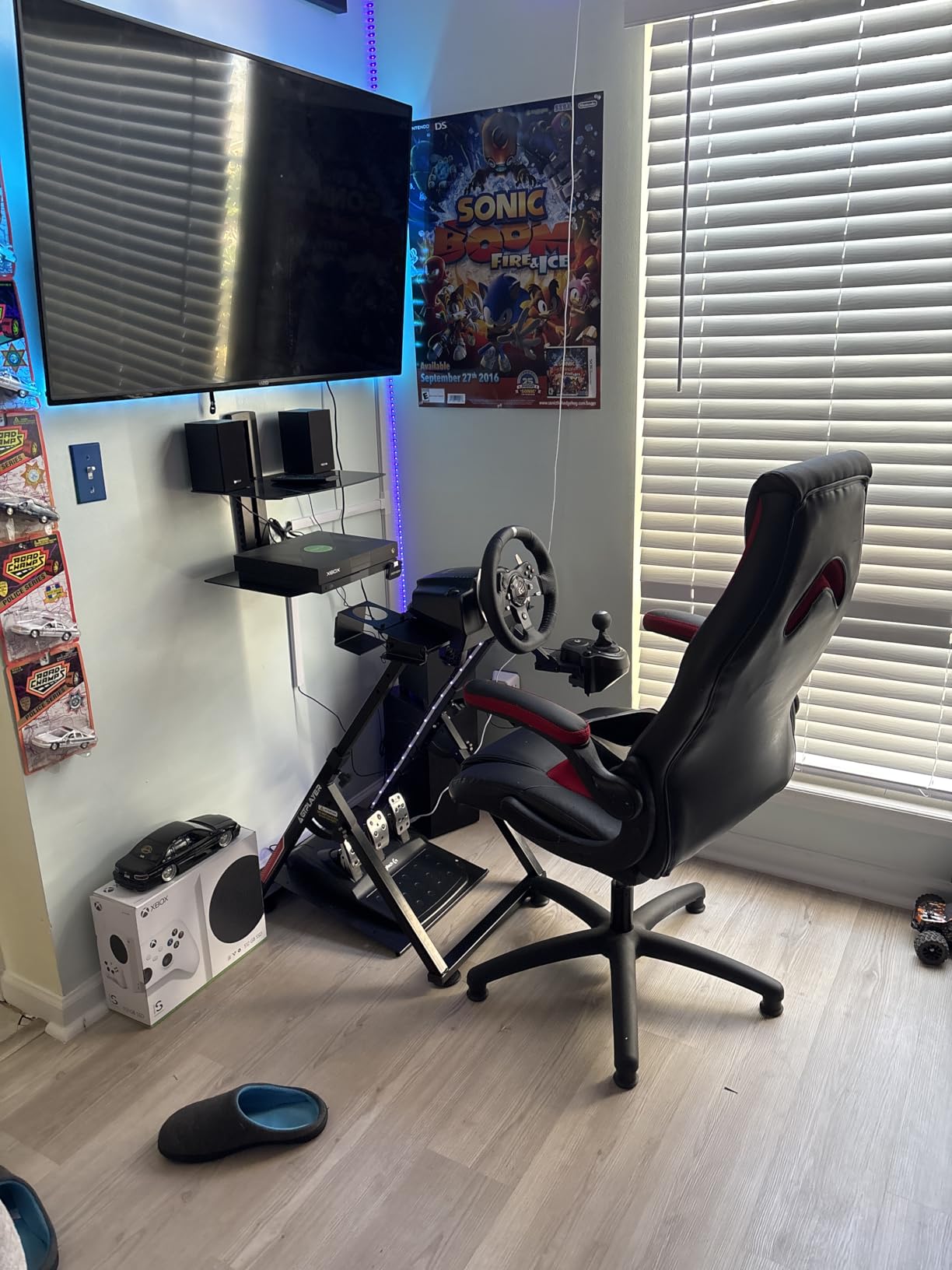 GTPLAYER Sim Racing Wheel Stand Simulator Cockpit Wheel Stand Racing Steering Shifter Mount fit for Logitech G25 G27 G29 G920 G923 Thrustmaster T330TS Gaming Stand Wheel Pedals NOT Included, Black customer photo 1