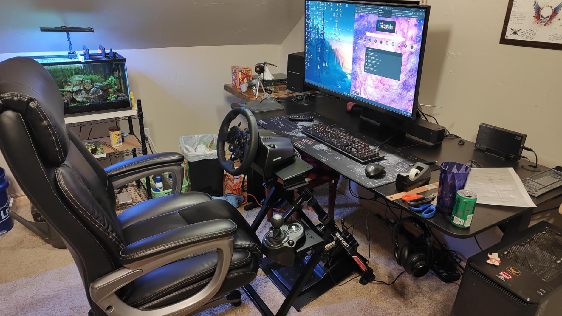 GTPLAYER Sim Racing Wheel Stand Simulator Cockpit Wheel Stand Racing Steering Shifter Mount fit for Logitech G25 G27 G29 G920 G923 Thrustmaster T330TS Gaming Stand Wheel Pedals NOT Included, Black customer photo 2