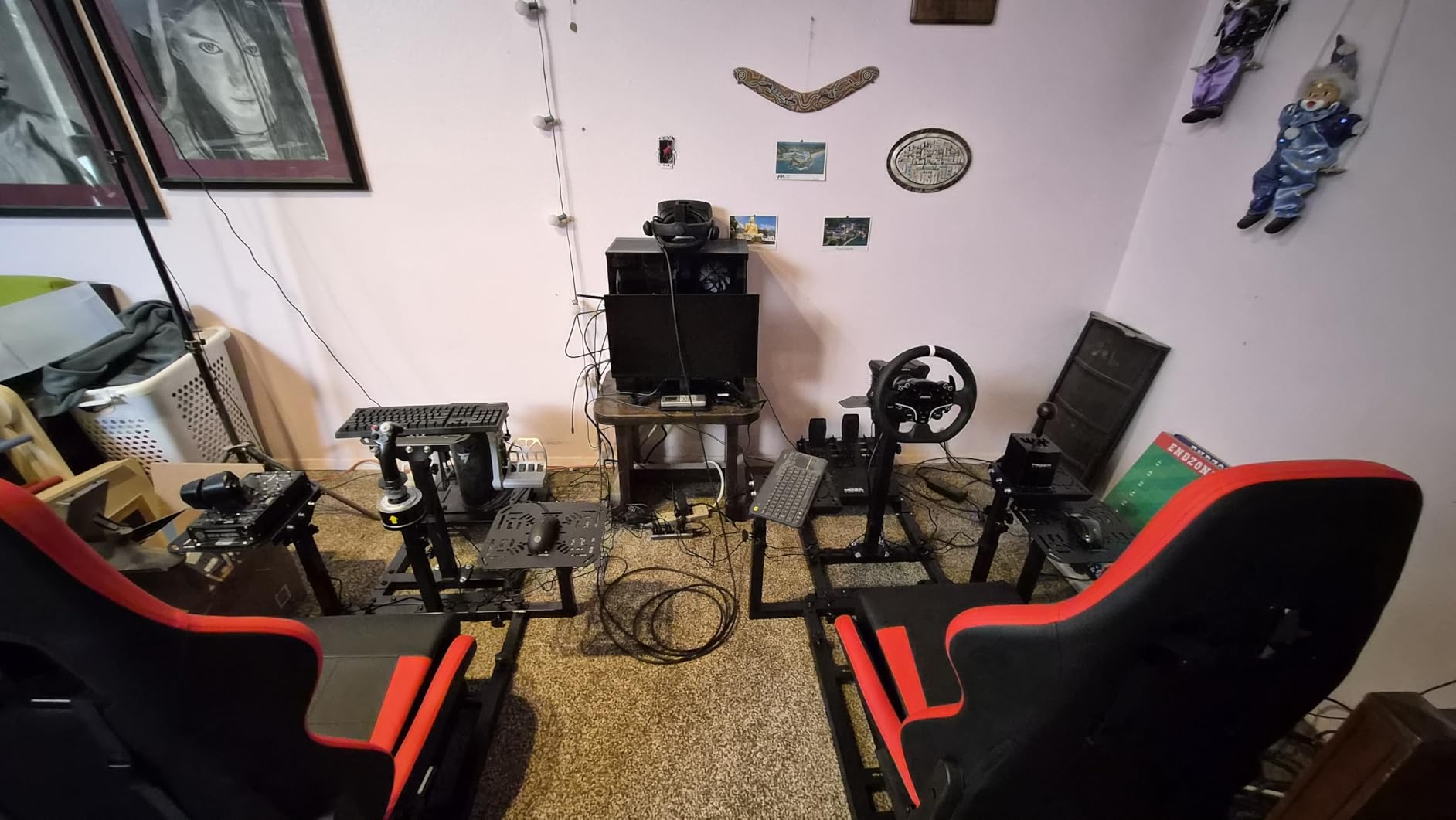 Marada Modular Flight Racing Simulator Cockpit, Both the Flight Sim Cockpit and The Racing Sim Cockpit, Fit for Logitech,for Thrustmaster,for Honeycomb Alpha Bravo,Excluding Electronic Devices customer photo 1