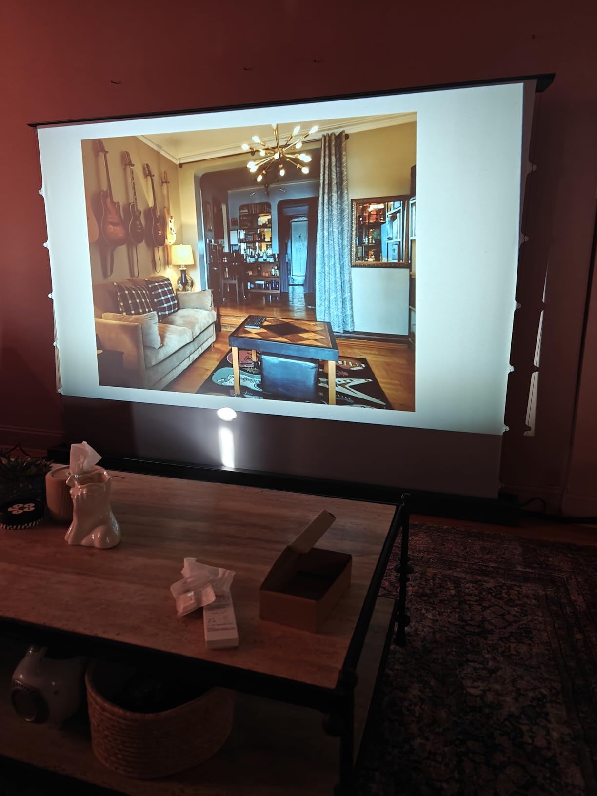 IN&VI Motorized ALR Floor Rising Projector Screen for Long/Standerd Throw Projector,Movie Screen for Home Theater,Motorized Projector Screen 4K/8K Ultra HD Active 3D (100 Inch/16:9) customer photo 1