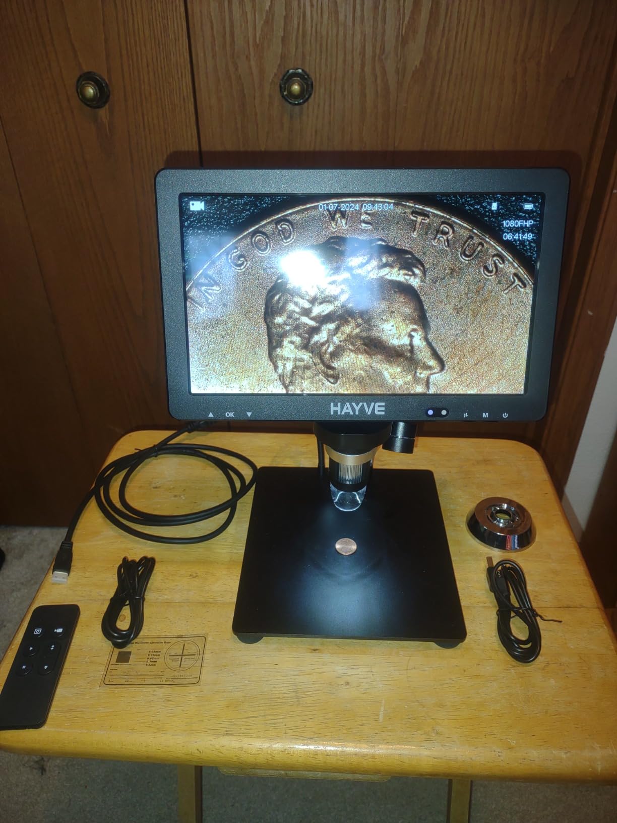 Hayve DM12 10.1'' HDMI Digital Microscope, 2000X Coin Microscope with IPS Screen, 20MP Soldering Microscopes for Electronics with 10.4'' Longer Stand, Compatible with PC/TV, 32GB customer photo 2